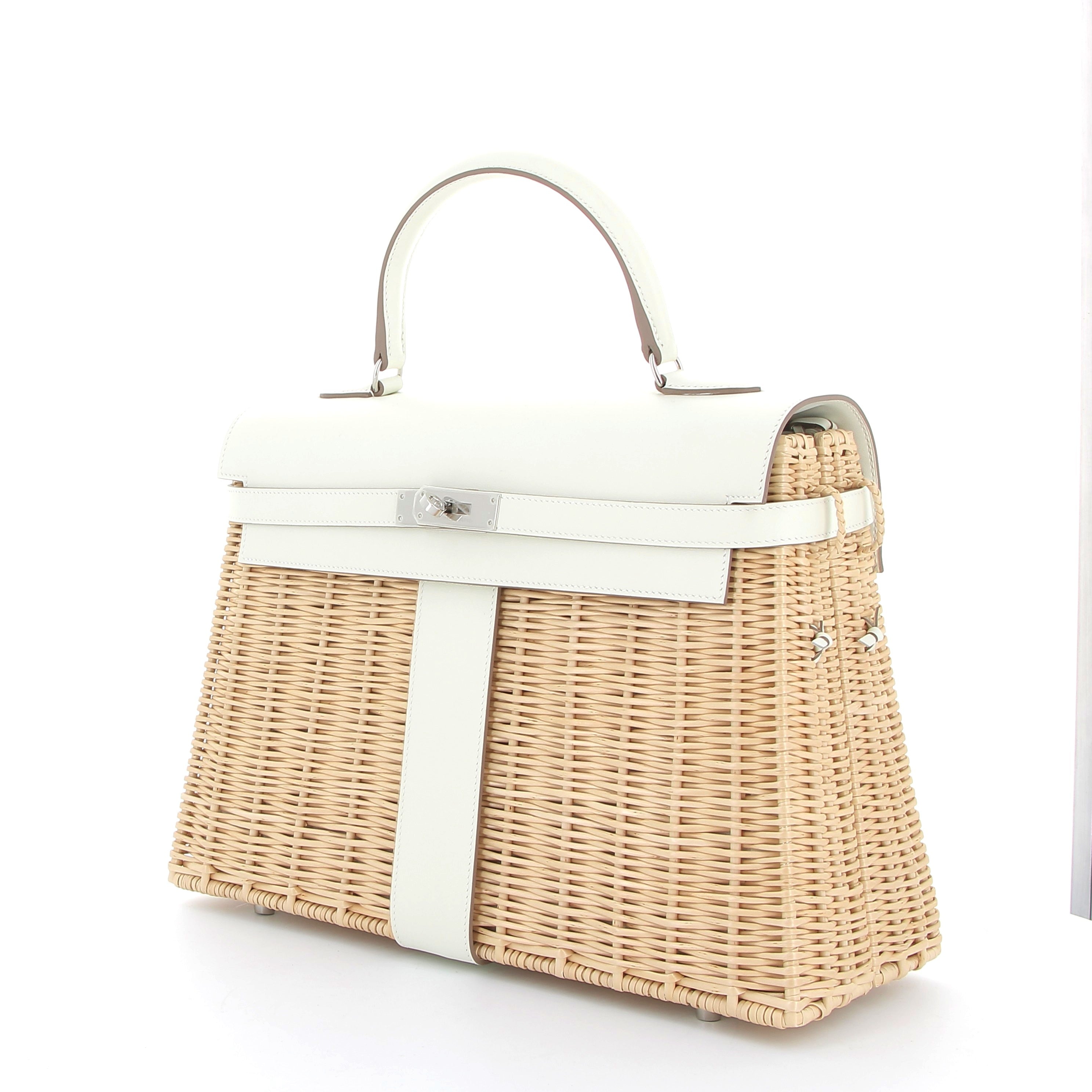 HERMES Kelly 35 Picnic Mushroom Palladium hardware