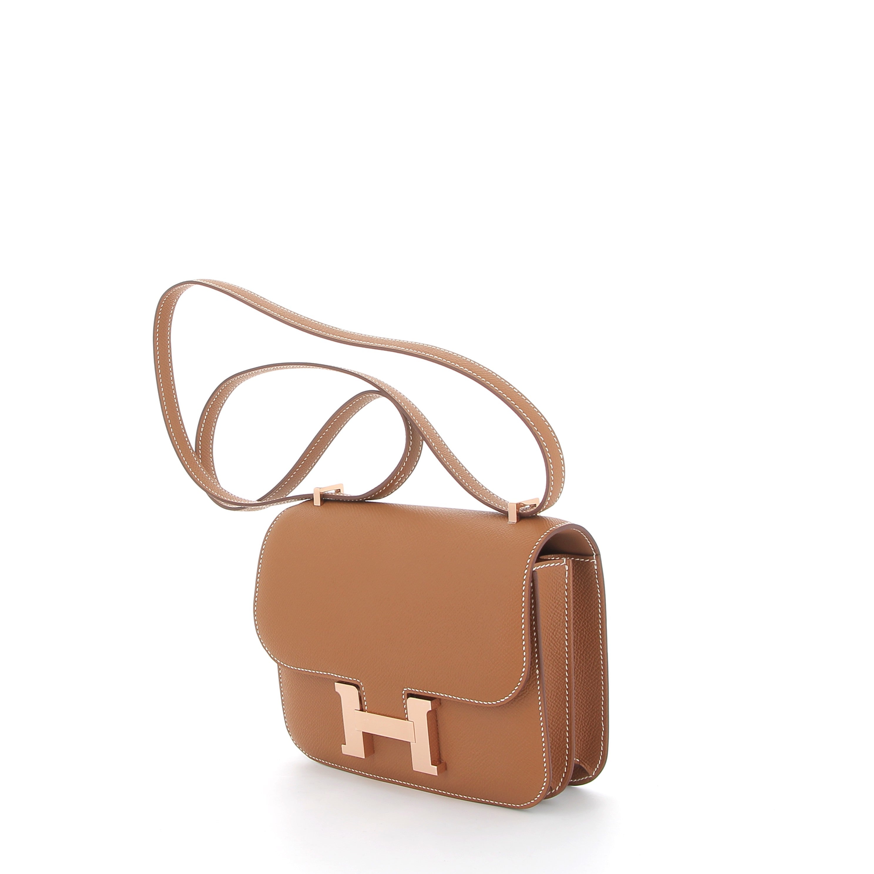 Hermès Constance 18cm in Gold Epsom Leather with Rose Gold Hardware