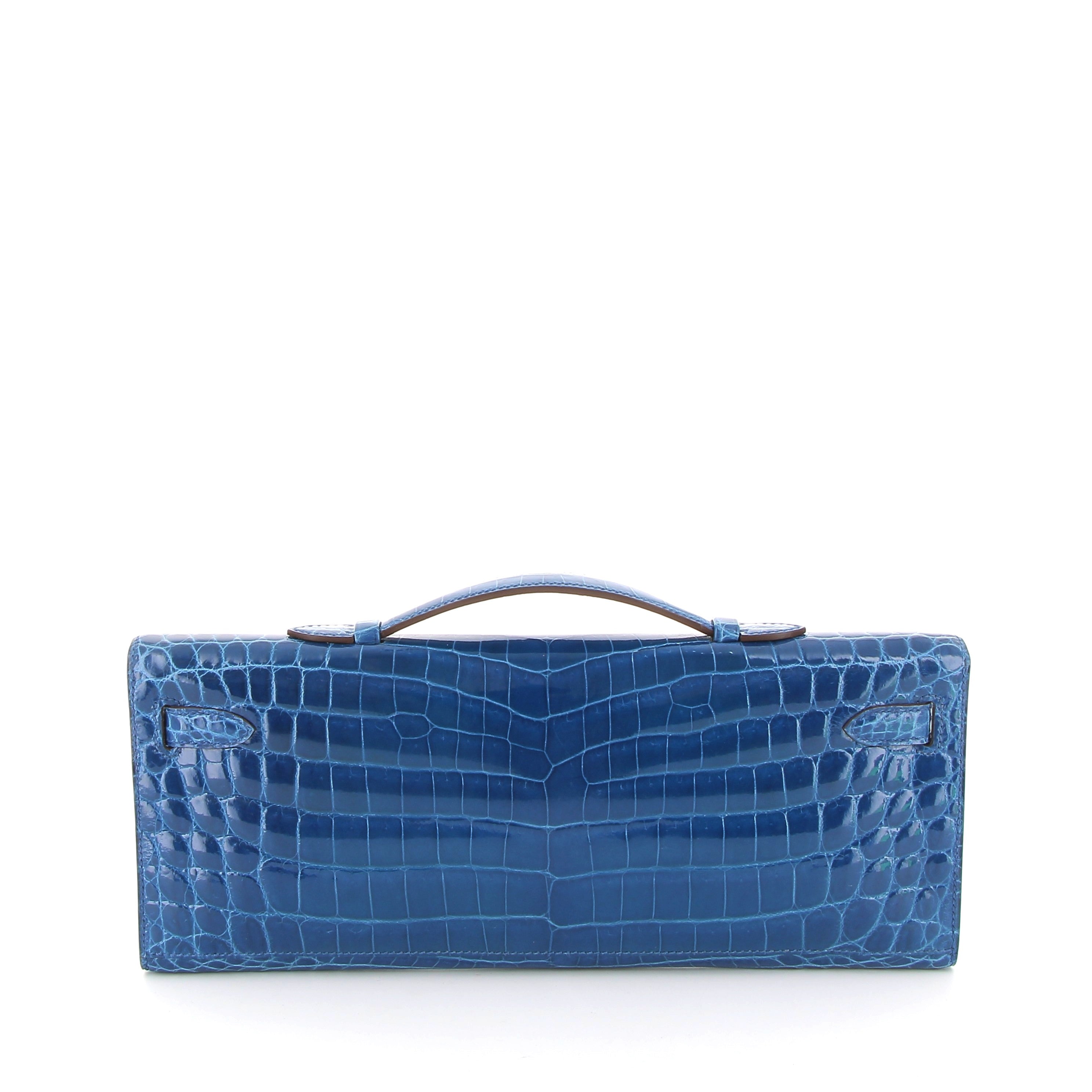 HERMES Kelly Cut Crocodile Niloticus Lisse Mykonos Yellow Gold hardware