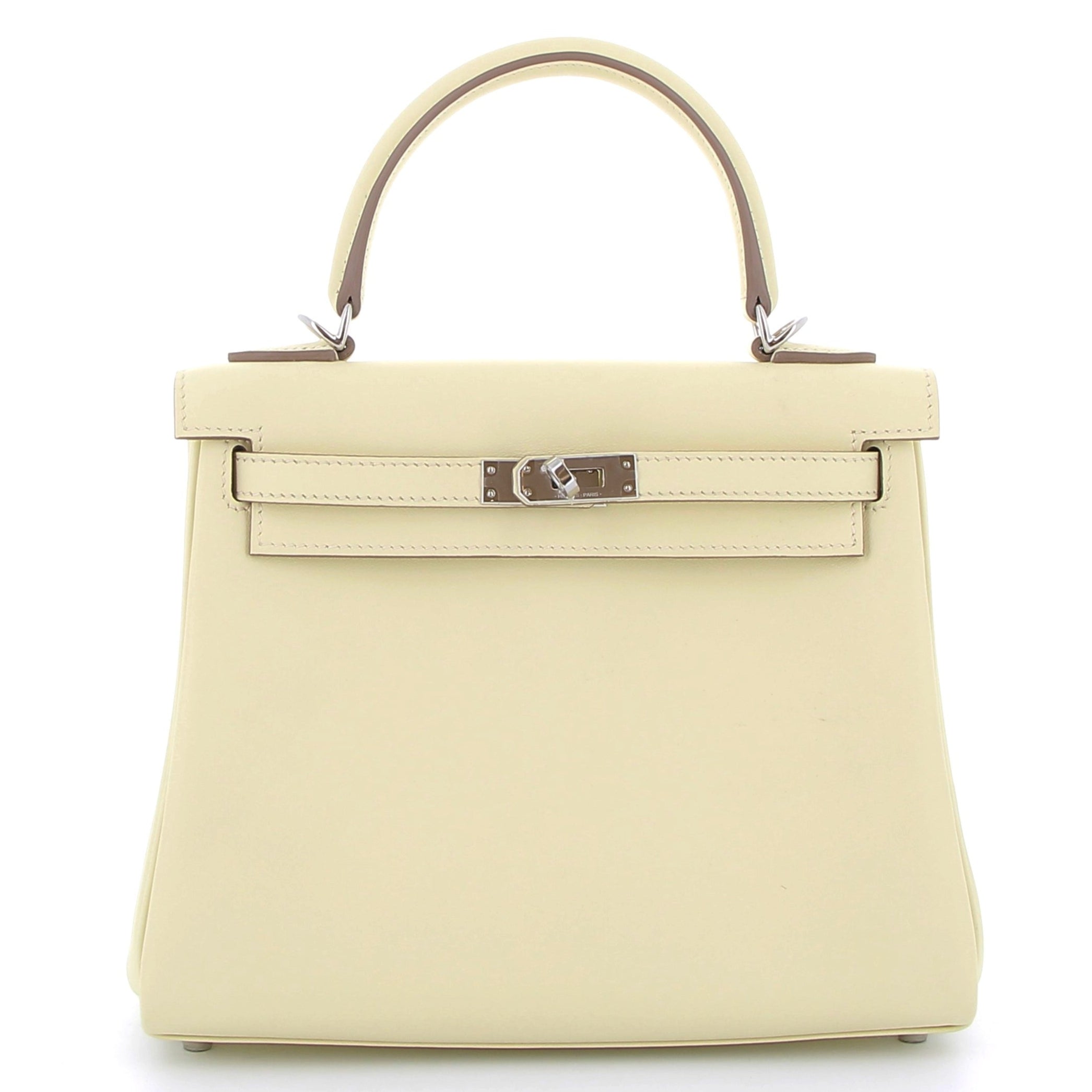 HERMÈS Kelly 25 Yellow Milton Swift Palladium Hardware