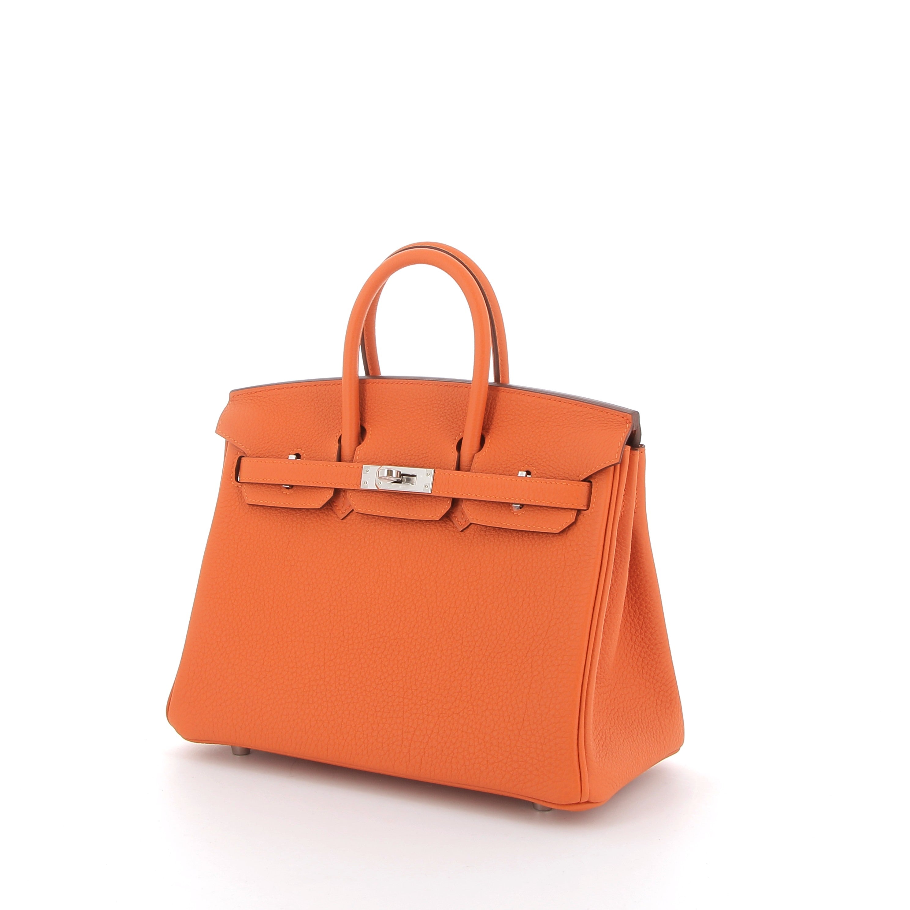 HERMÈS Birkin 25 Orange Togo Palladium hardware