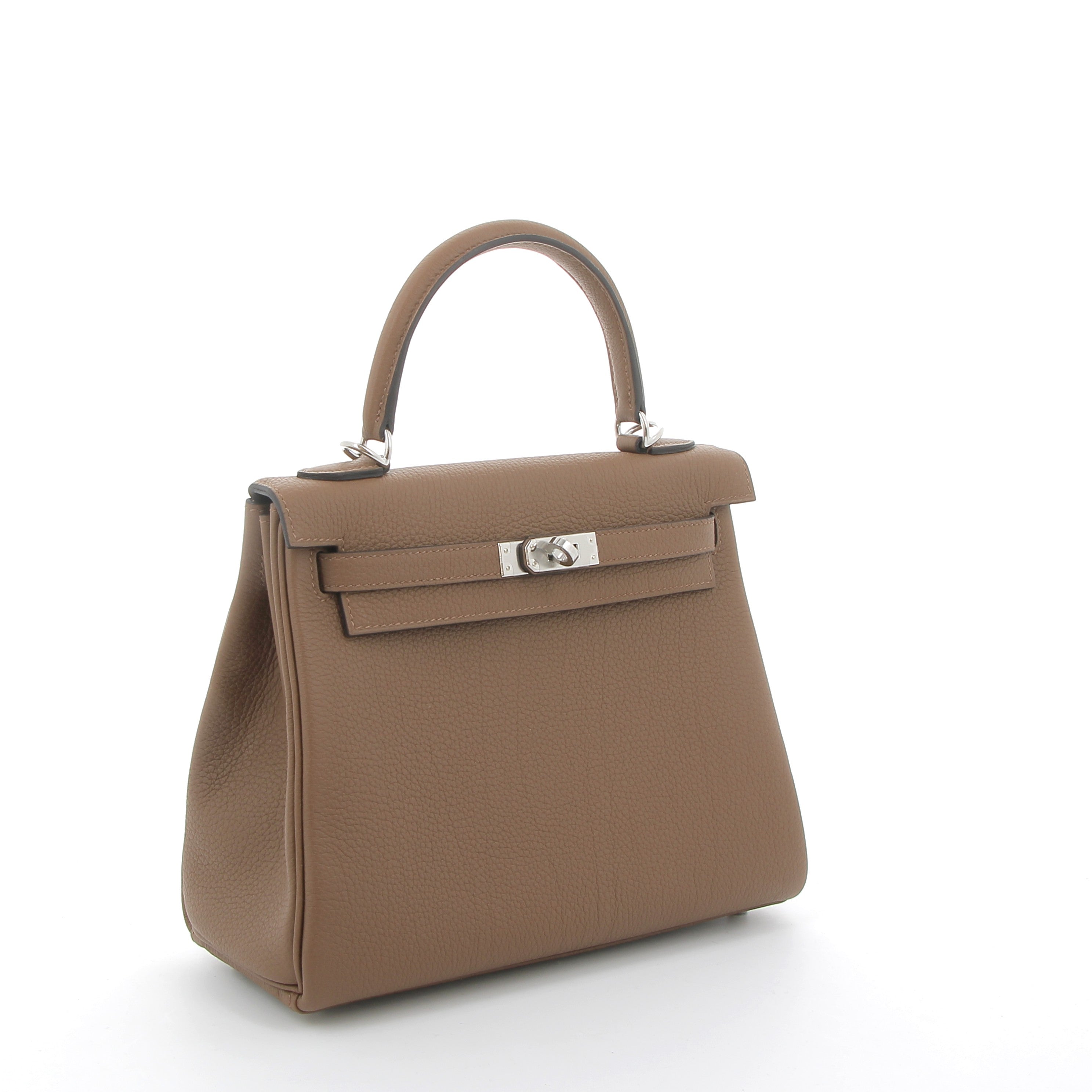 Hermès Kelly 25cm Alezan 2 en 1 Strap Beige Marfa Togo with Palladium Hardware
