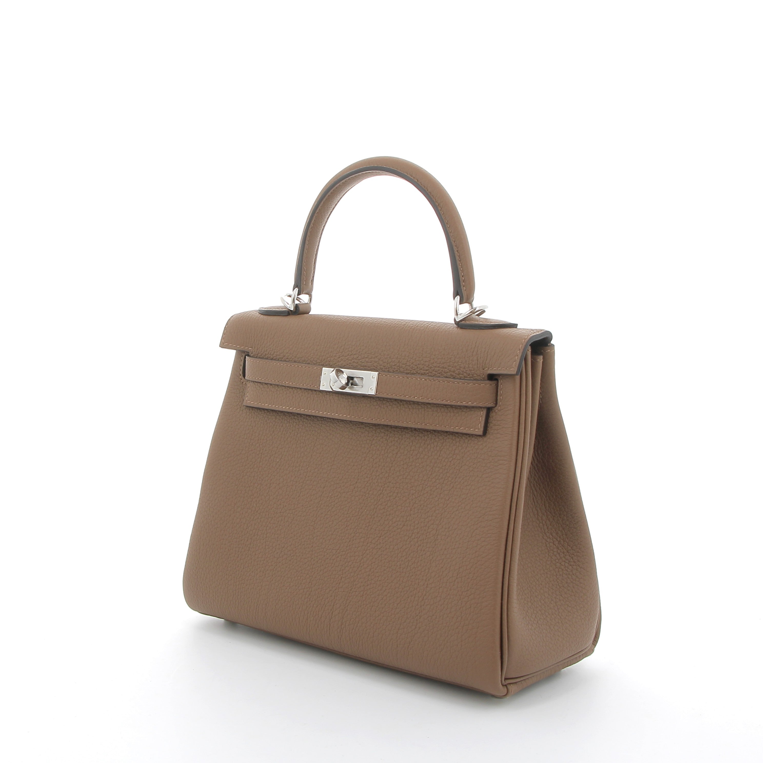 HERMES Kelly 25 Alezan 2 in 1 Strap Beige Marfa Togo Palladium hardware