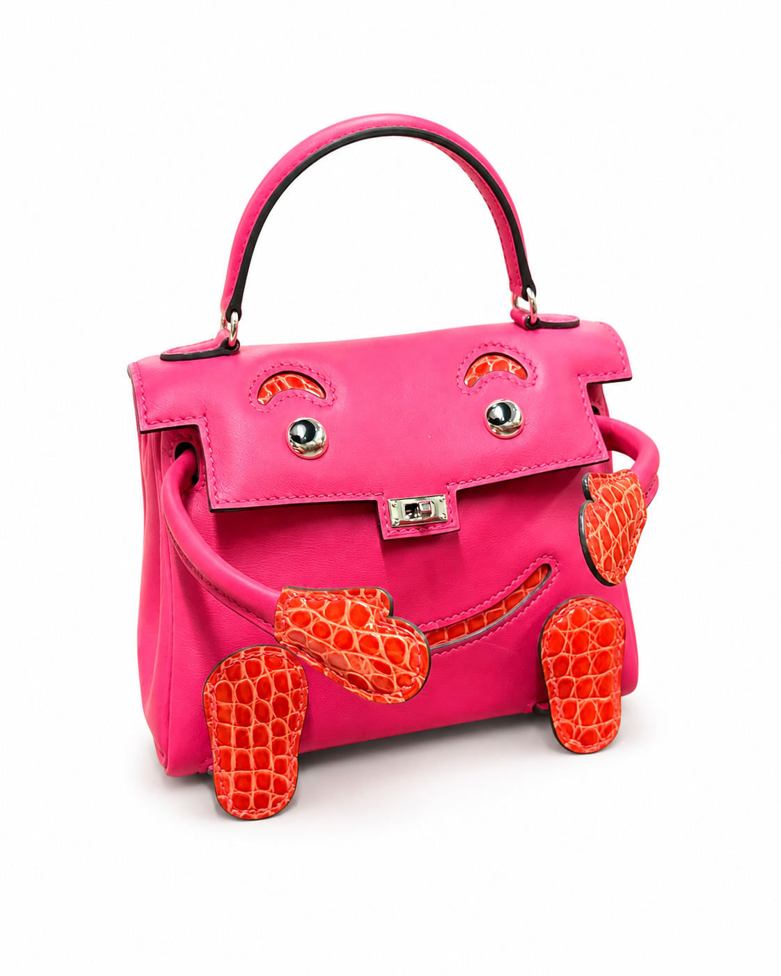 HERMÈS KELLY DOLLE "QUELLE IDOLE" ROSE MEXICO TOUCH ROUGE DE COEUR 
