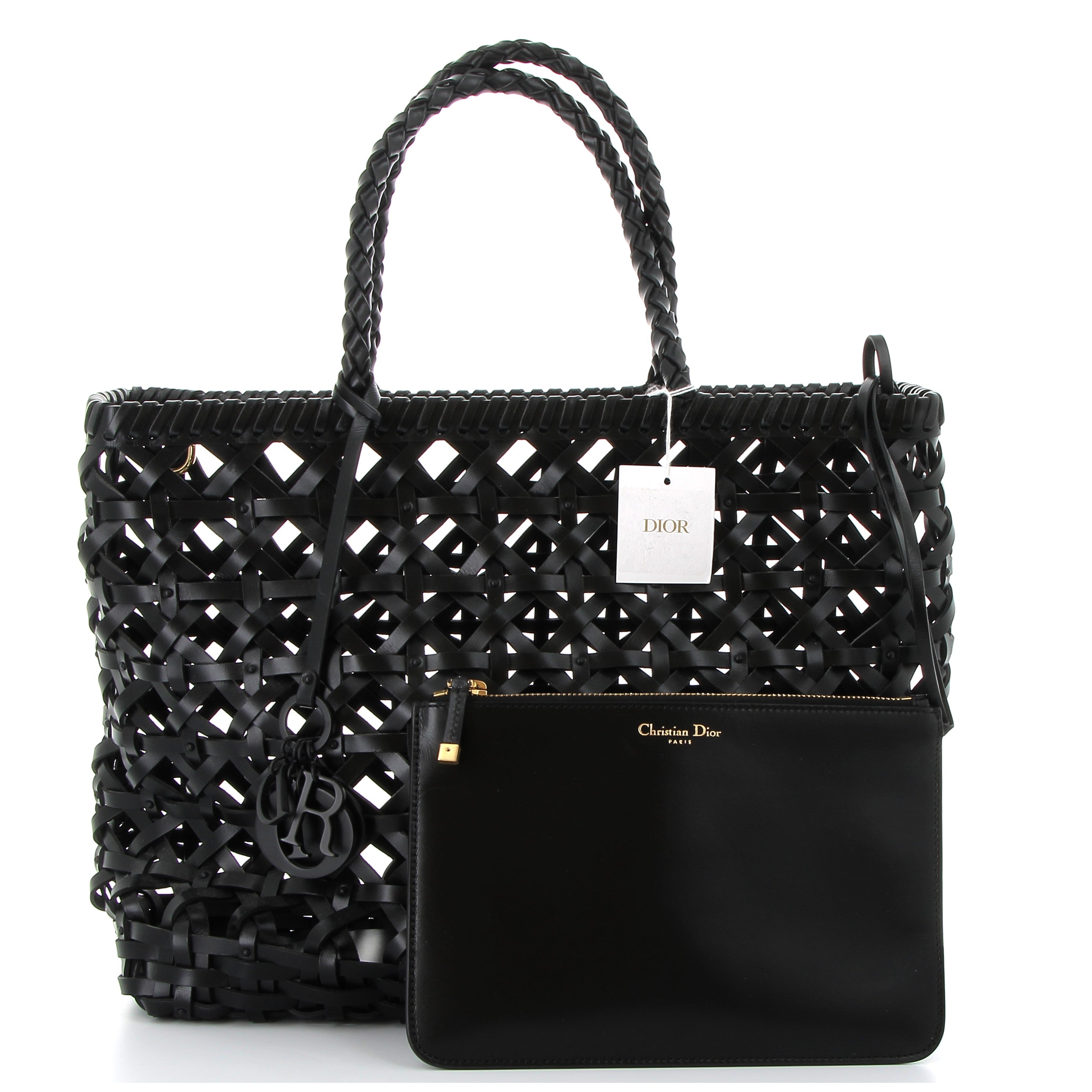 DIOR Lady Dior Tote Black Woven