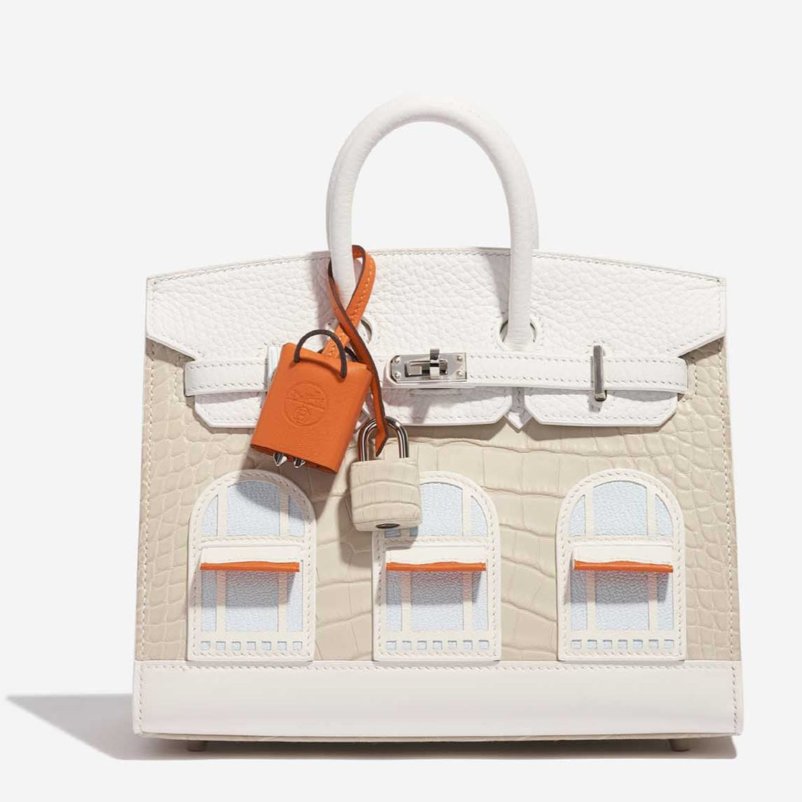 HERMÈS Birkin 20 Faubourg Alligator Mat / Togo / Epsom / Swift White / Beton / Orange H / Brume / Craie