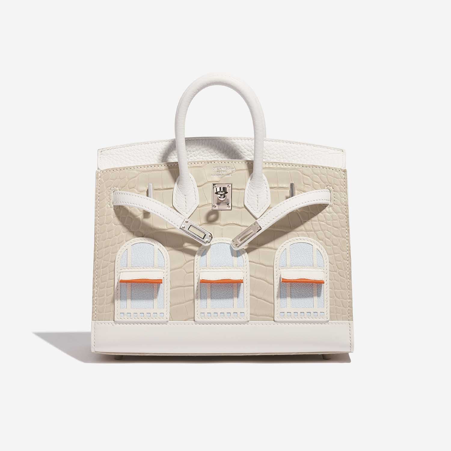 HERMÈS Birkin 20 Faubourg Alligator Mat / Togo / Epsom / Swift White / Beton / Orange H / Brume / Craie