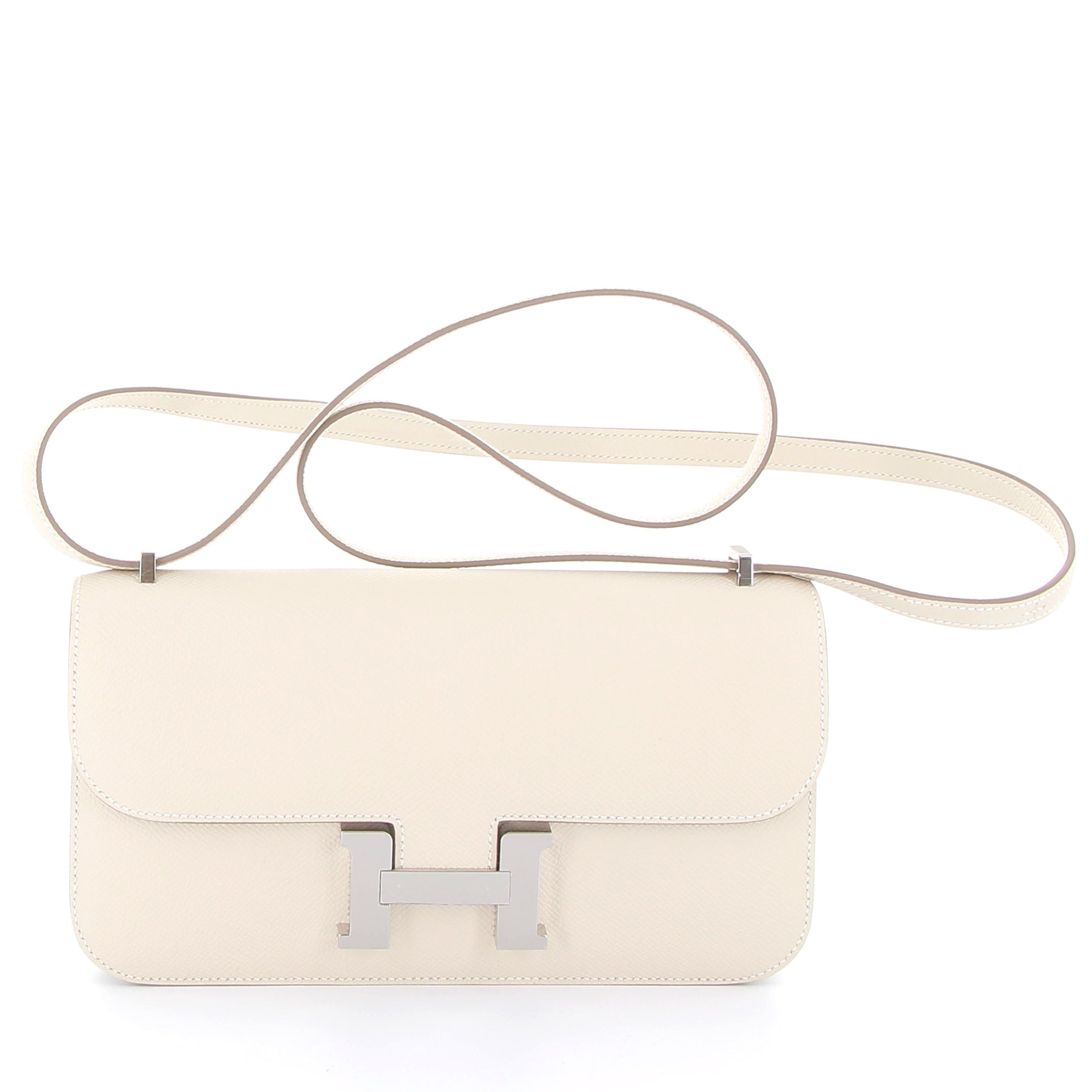 HERMÈS Constance Elan Craie Epsom Palladium hardware