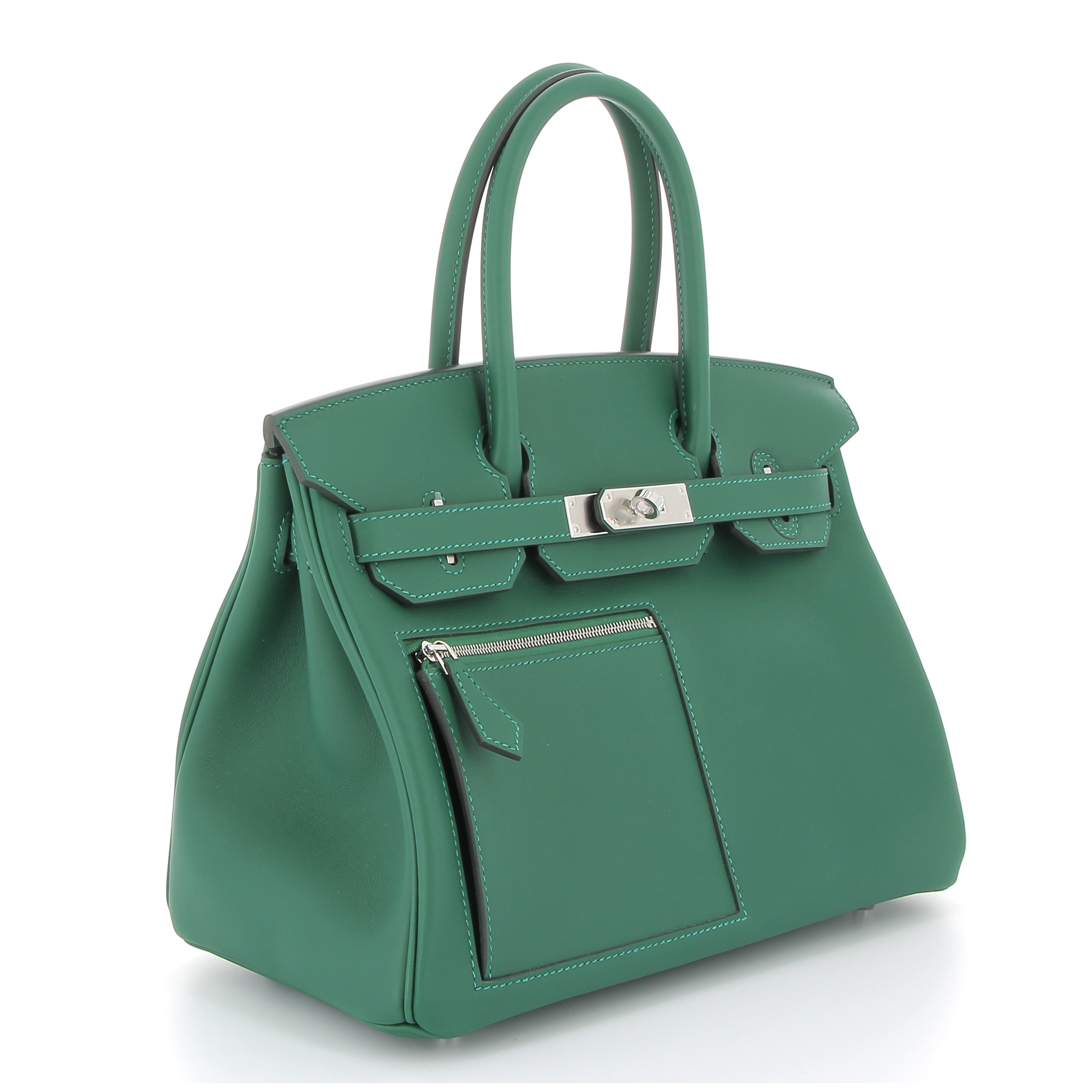 HERMES Birkin 30 Colormatic Vert Moyen Swift Palladium hardware