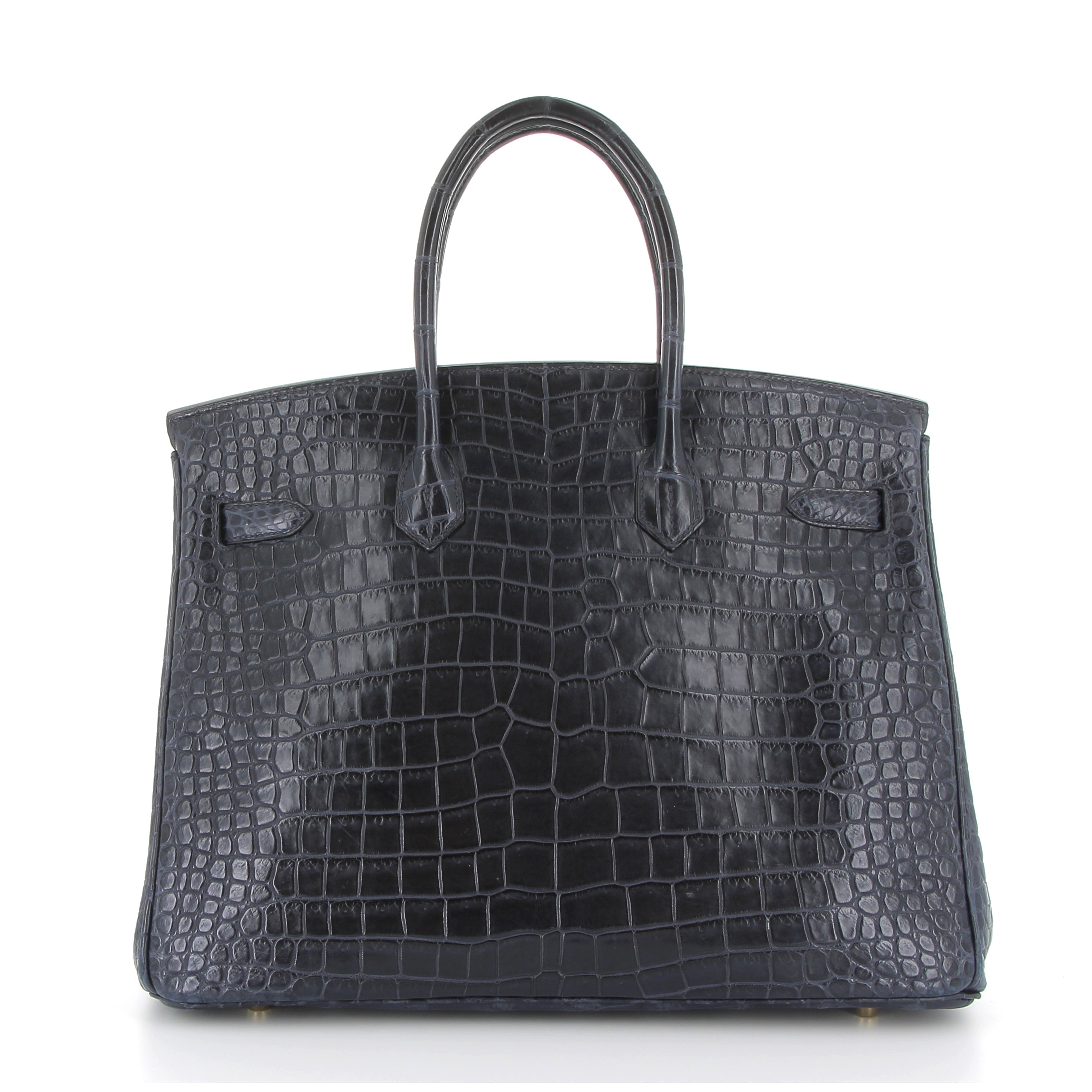 Hermès Birkin 35cm in Bleu Marine Crocodile Porosus with Gold Hardware