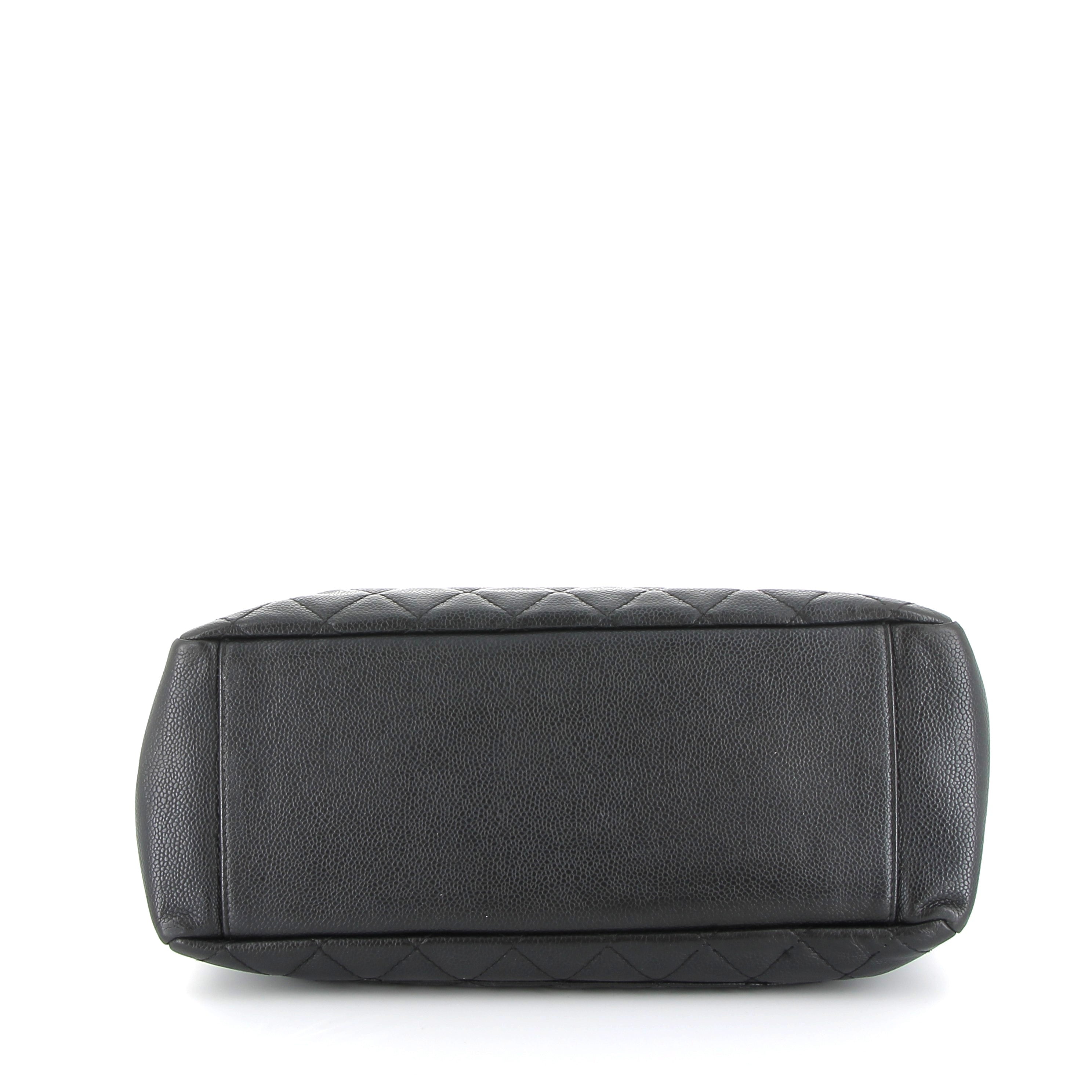 Chanel Grand Shopper Tote Noir Caviar Leather with Silver Hardware