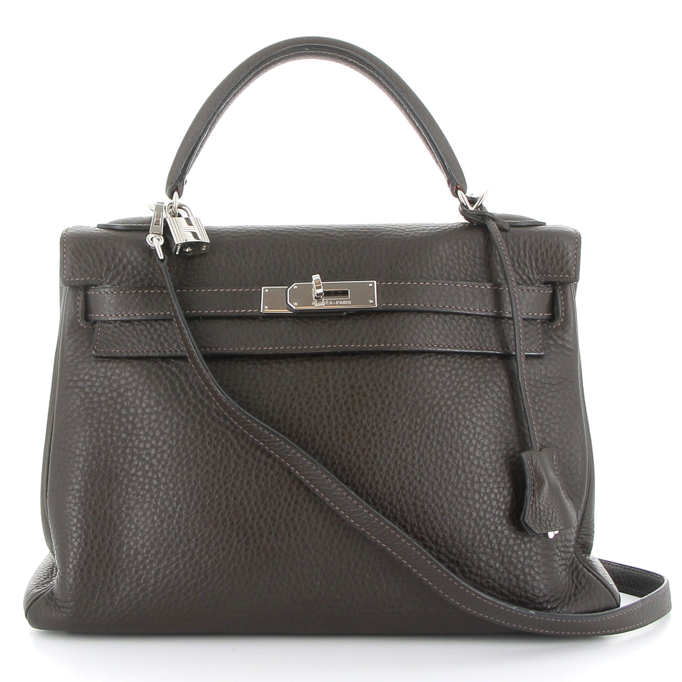 HERMÈS Kelly 32 Chocolat Taurillon Clemence