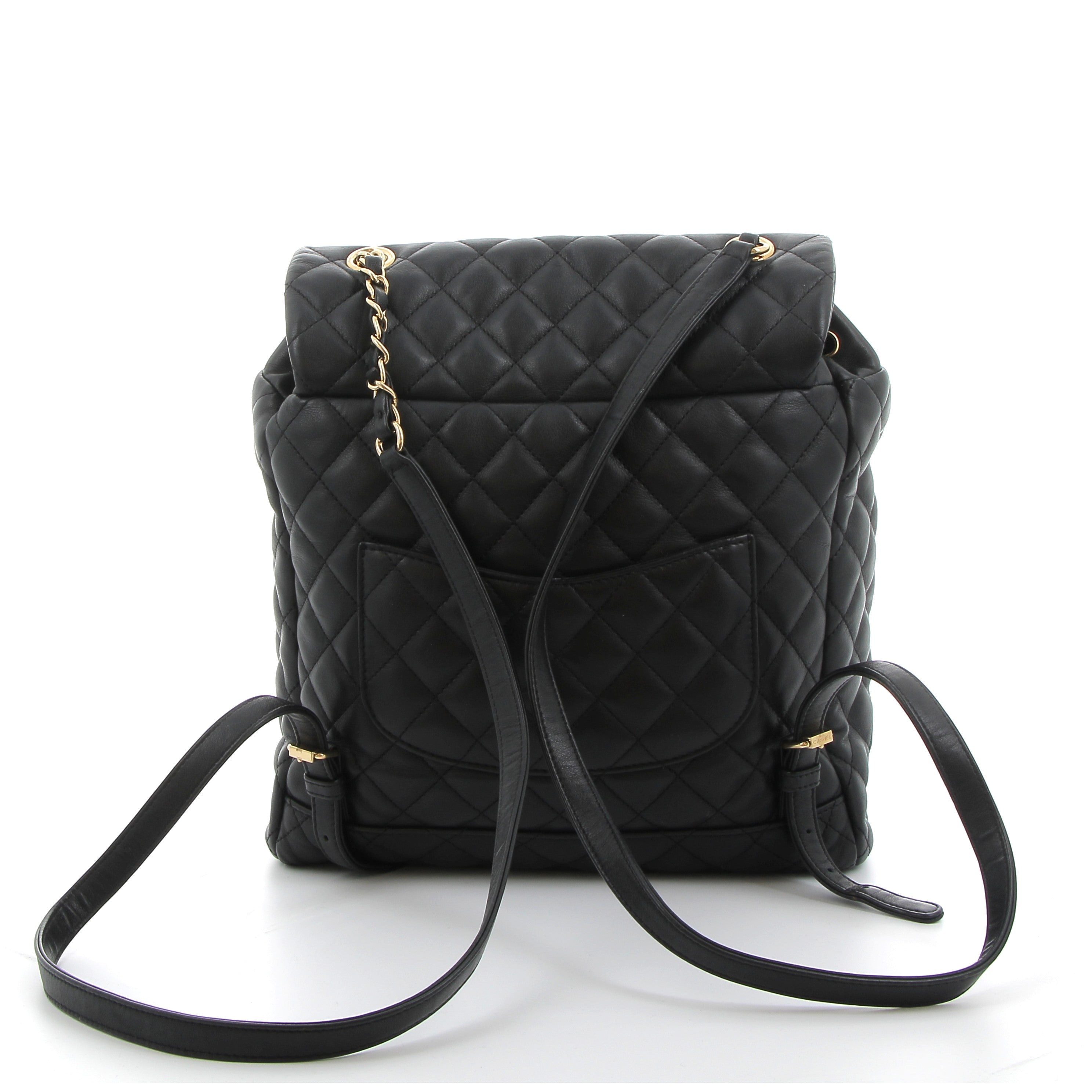 Chanel Noir Quilted Urban Spirit Backpack with Gold Hardware