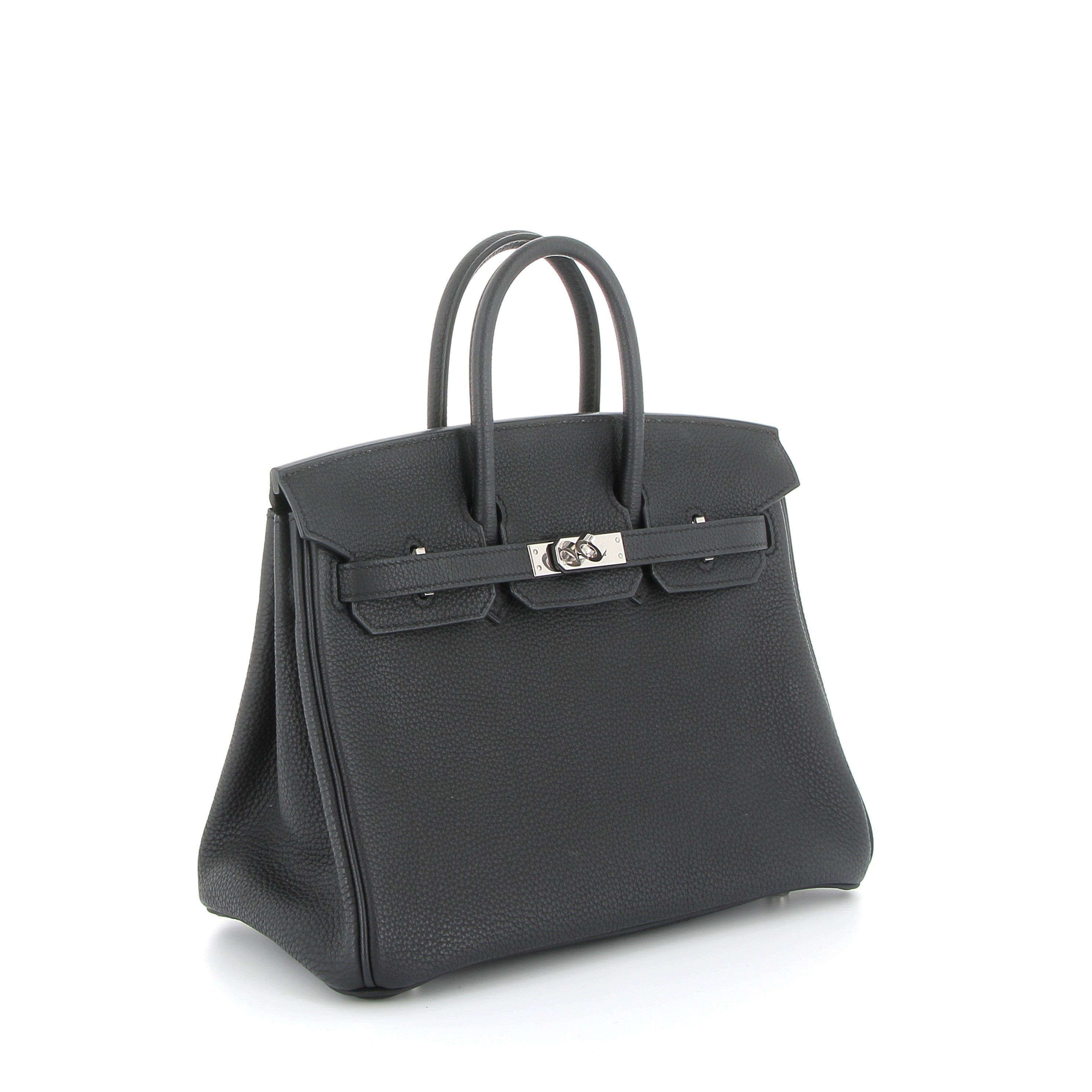 HERMÈS Birkin 25 Noir Togo Leather Palladium Hardware