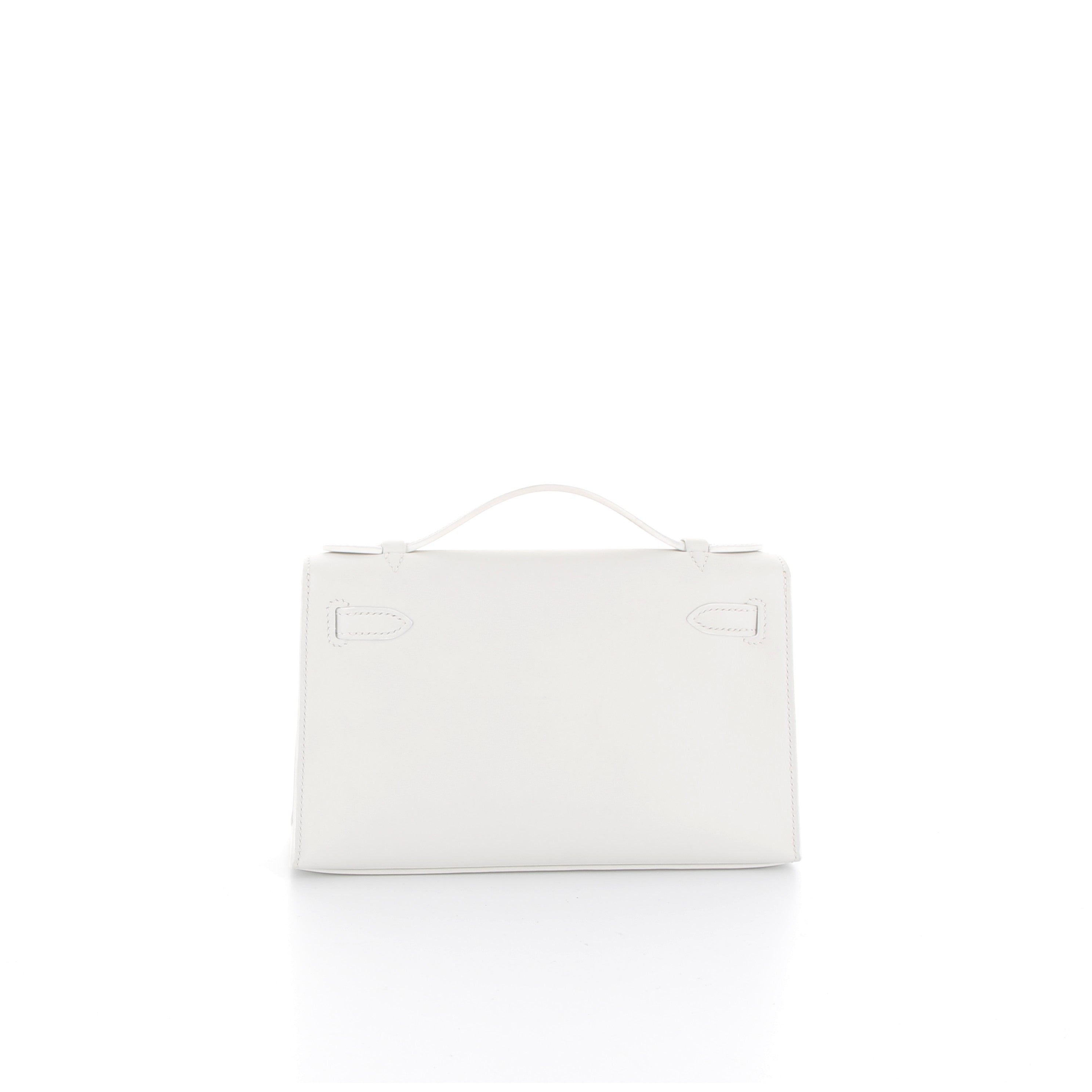 Hermès Kelly Pochette Blanc Swift with Palladium Hardware