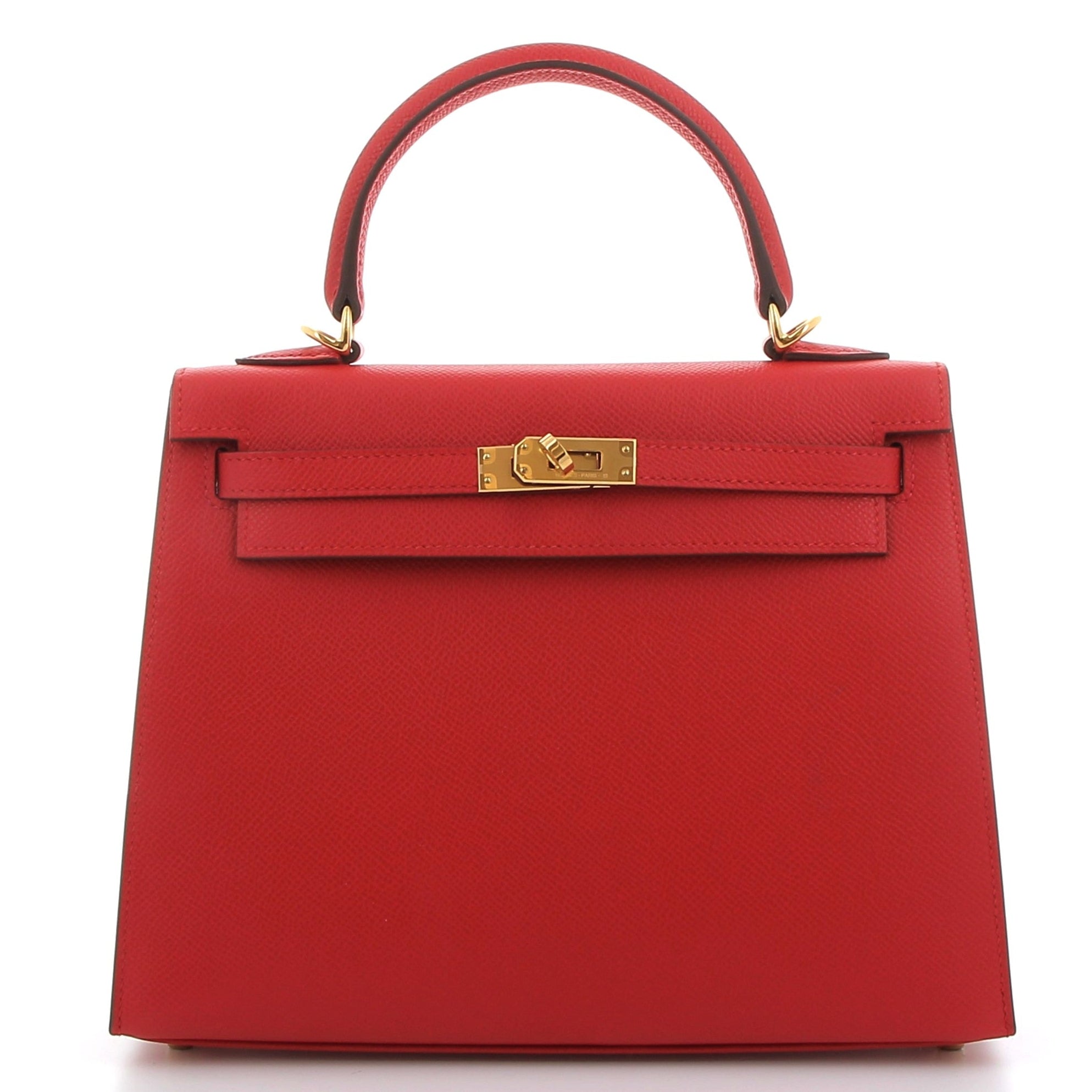 HERMES Kelly 25 Rouge Radieux Epsom Gold hardware (GHW)