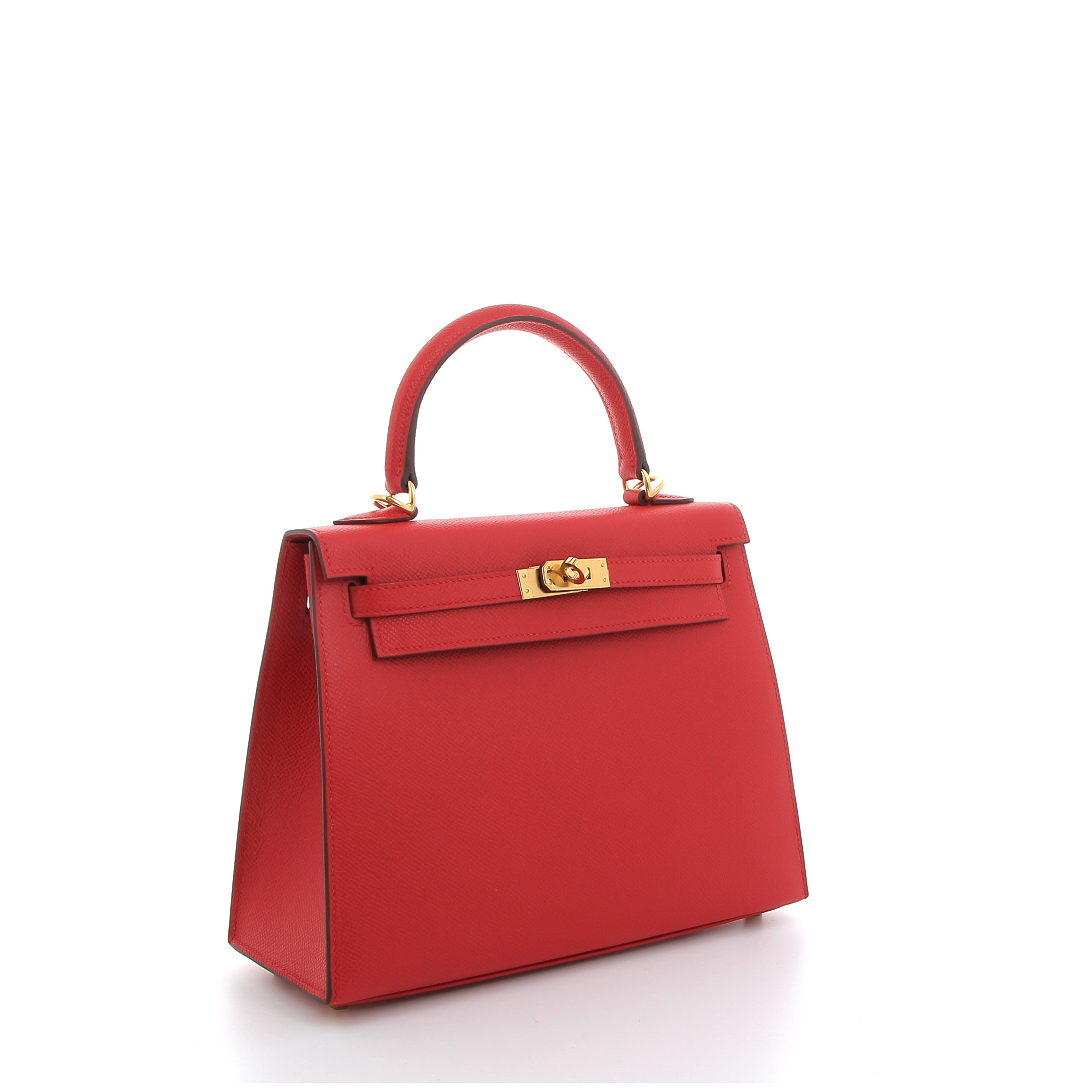 HERMES Kelly 25 Rouge Radieux Epsom Gold hardware (GHW)