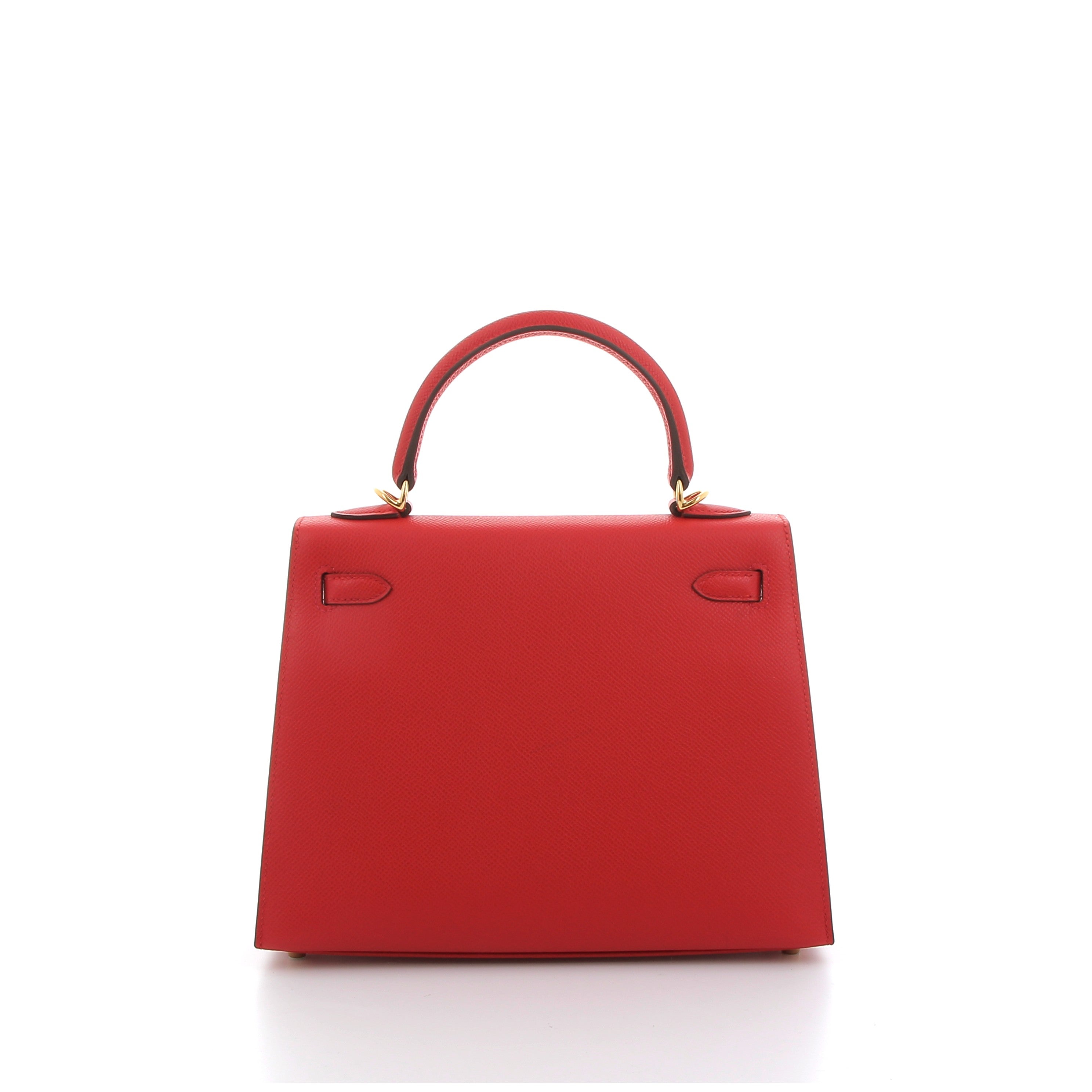 HERMES Kelly 25 Rouge Radieux Epsom Gold hardware (GHW)