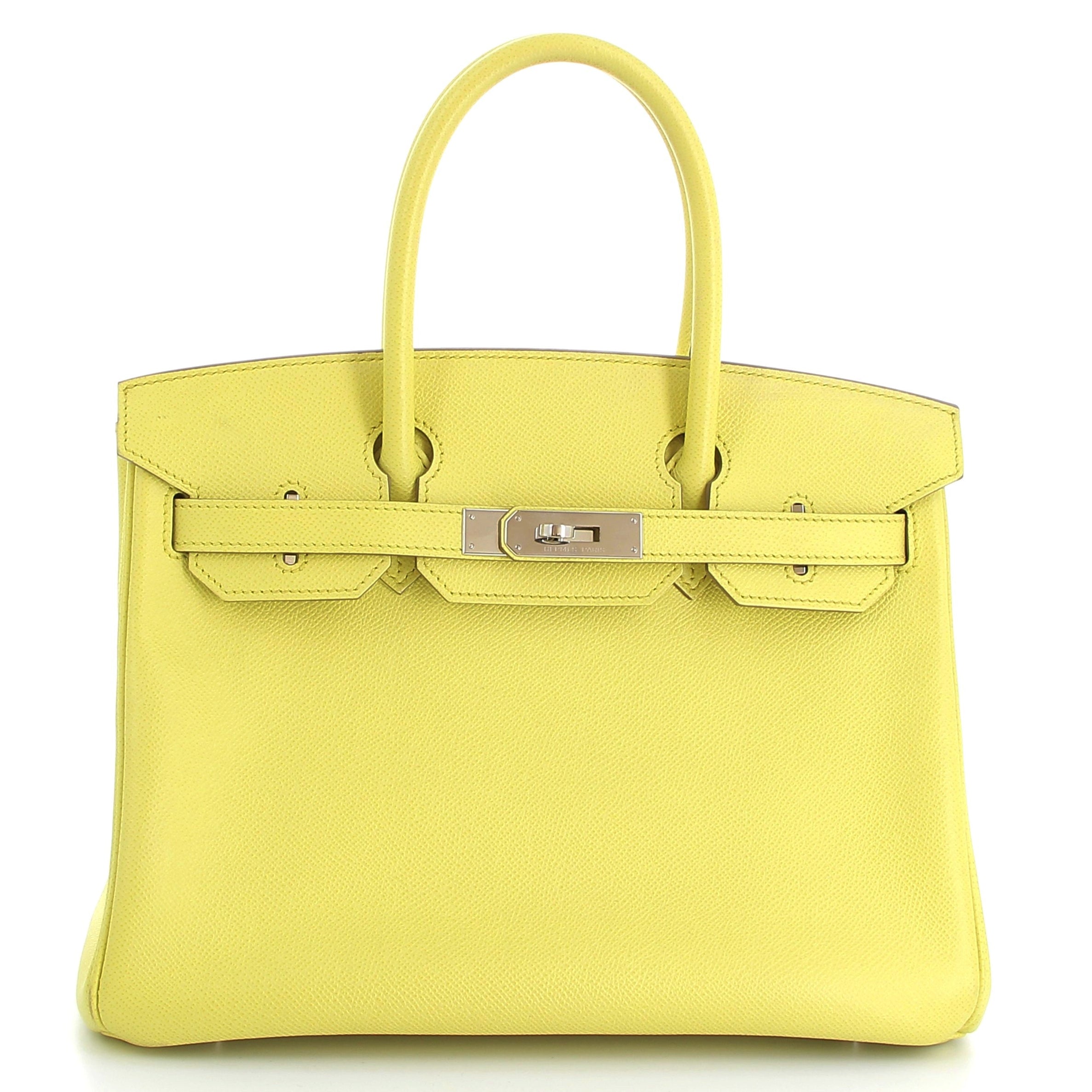 HERMÈS Birkin 30 Lime Epsom Palladium hardware