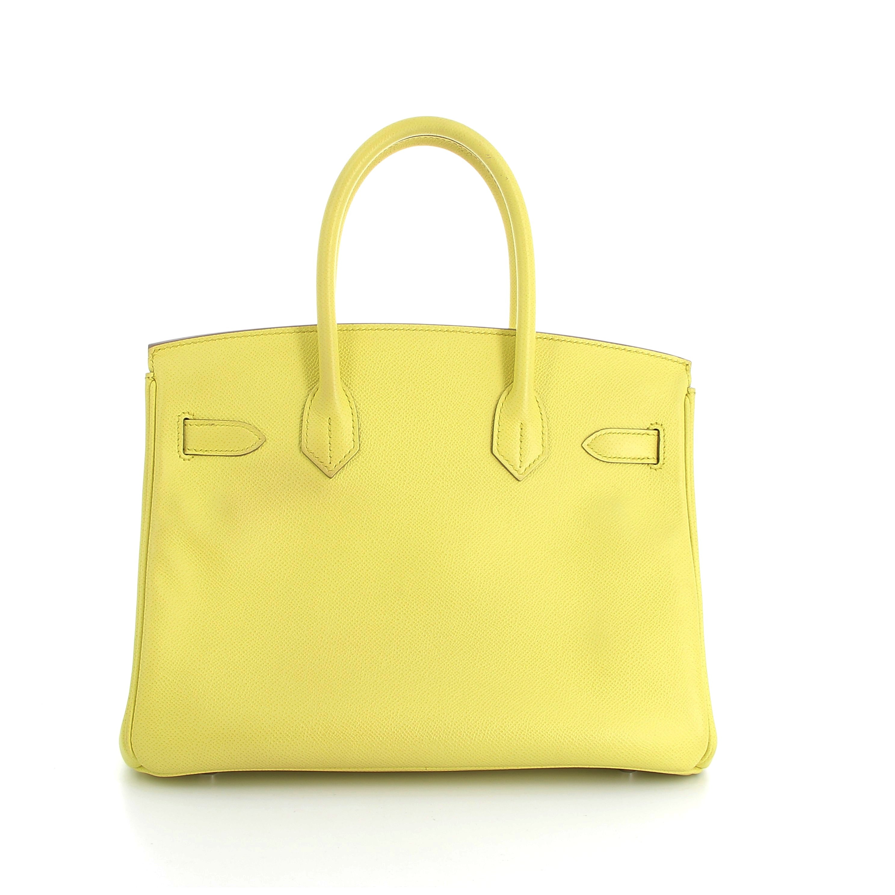HERMÈS Birkin 30 Lime Epsom Palladium hardware
