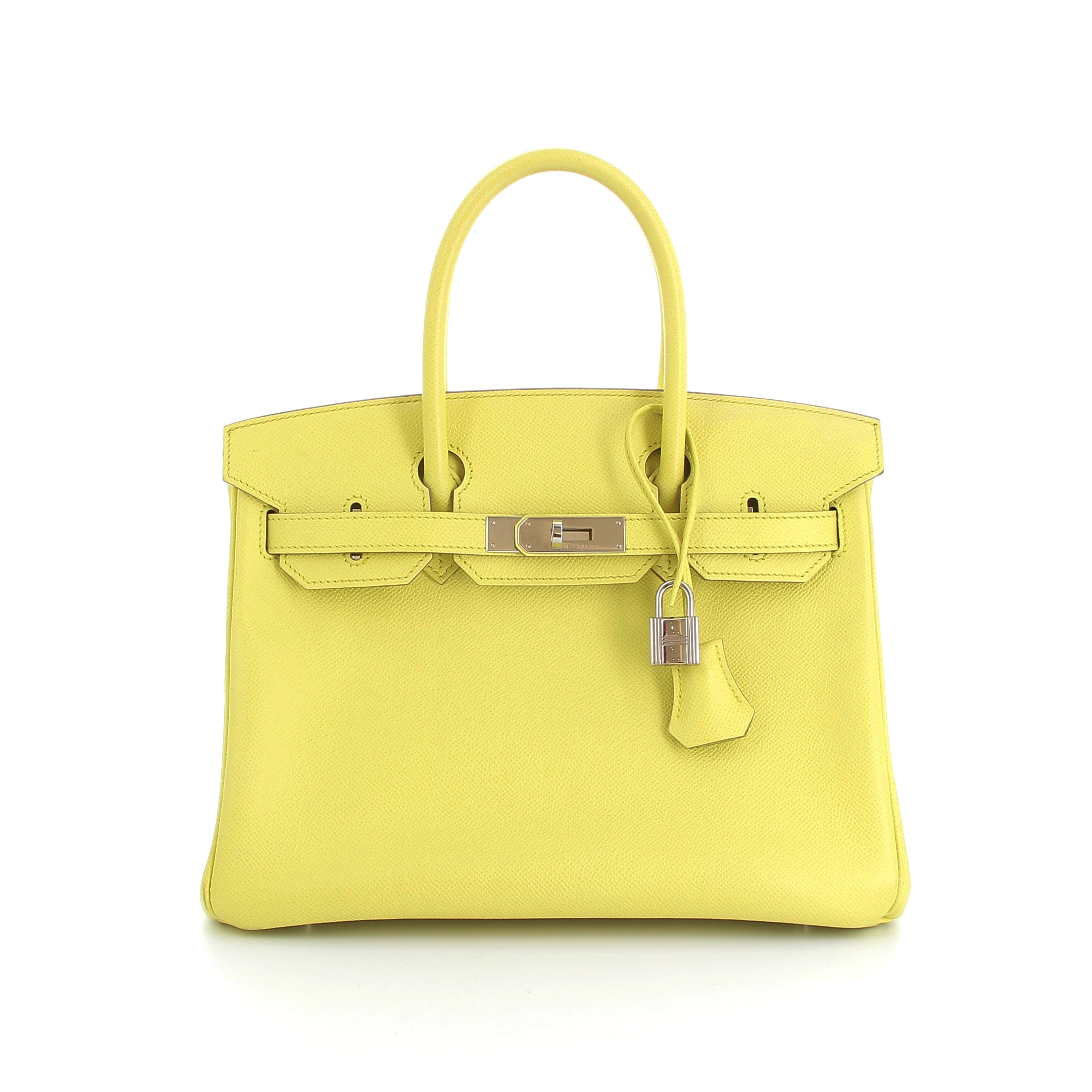 HERMÈS Birkin 30 Lime Epsom Palladium hardware