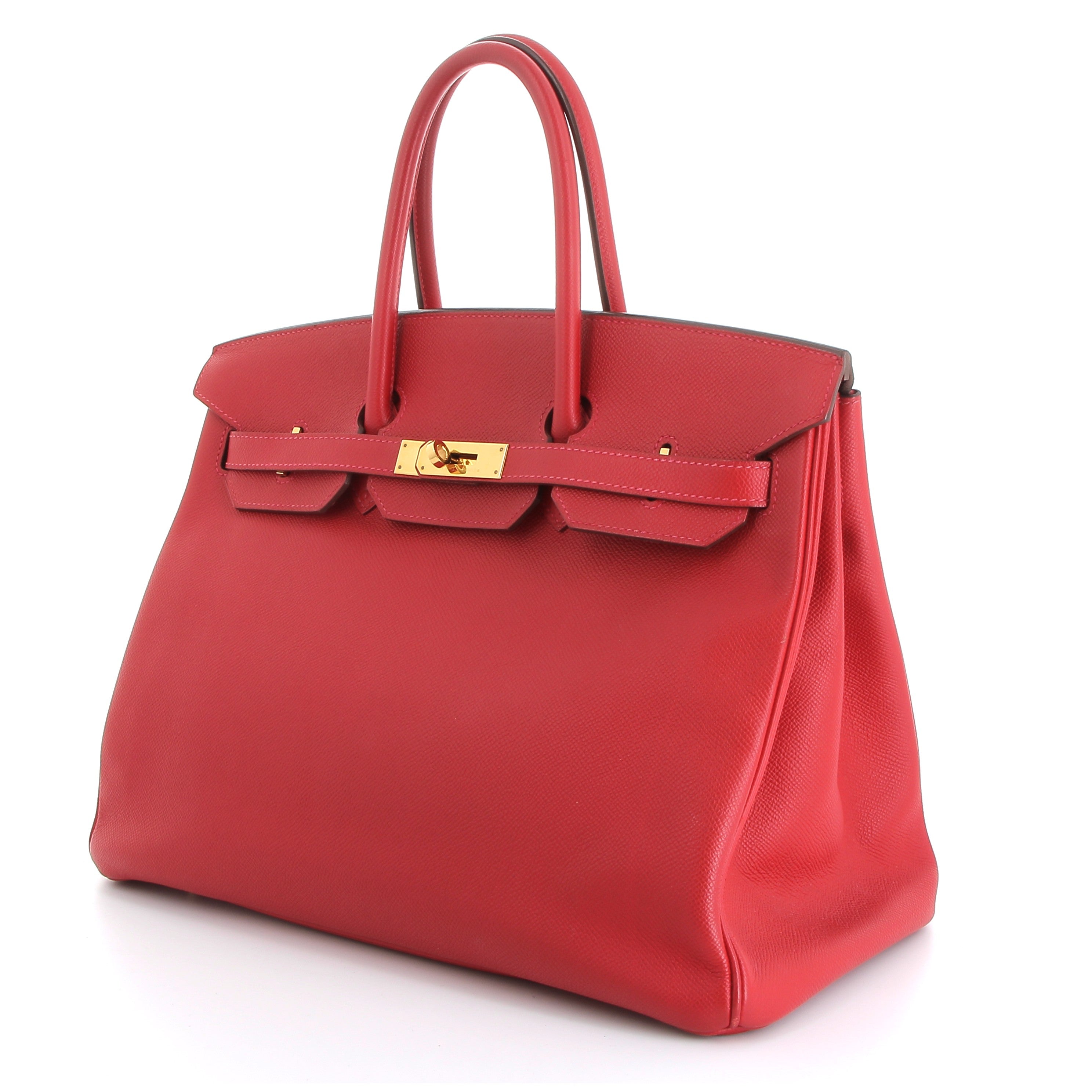 HERMES Preowned Birkin 35 Rouge Casaque Epsom Gold hardware (GHW)