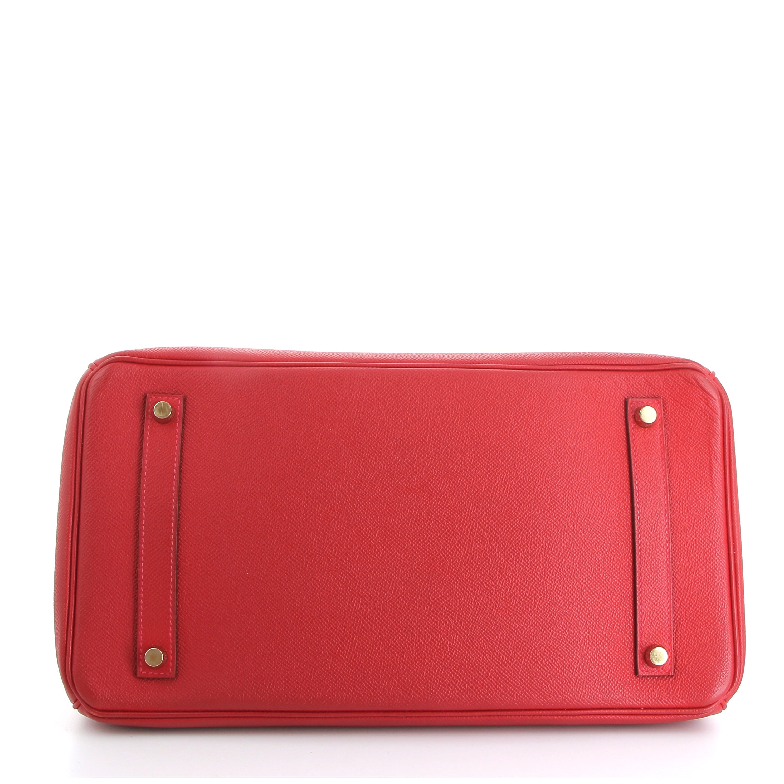 HERMES Preowned Birkin 35 Rouge Casaque Epsom Gold hardware (GHW)