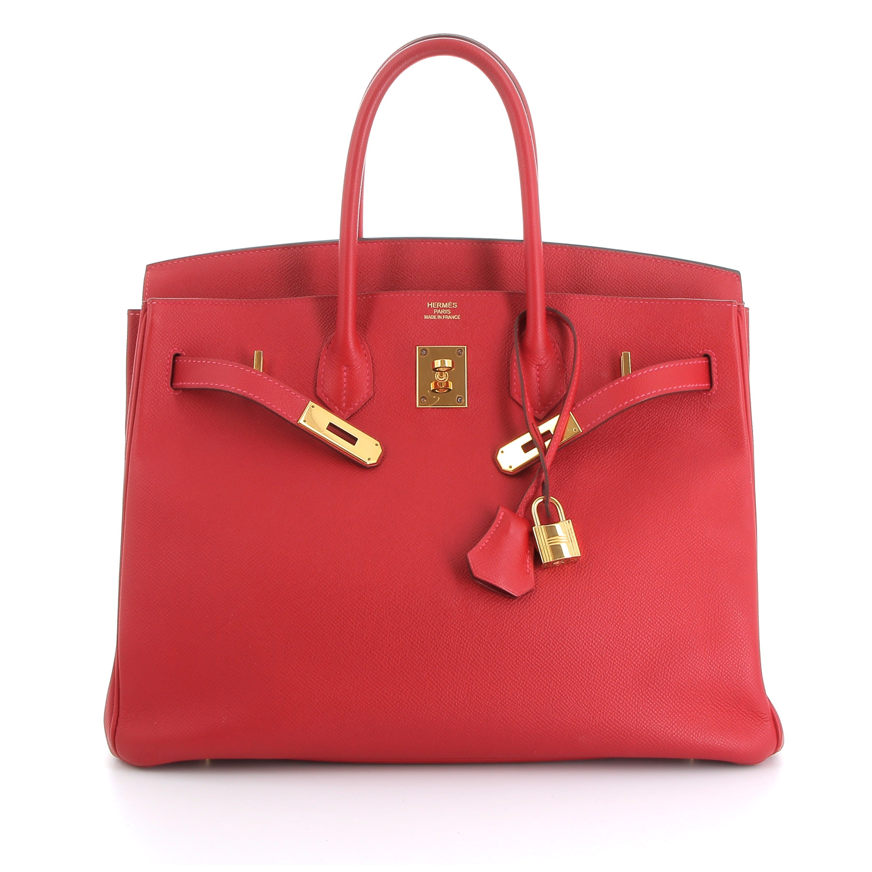 HERMES Preowned Birkin 35 Rouge Casaque Epsom Gold hardware (GHW)