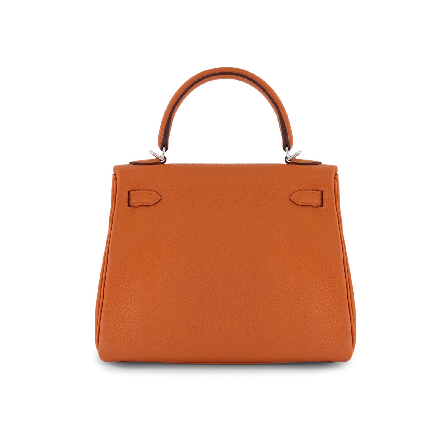 HERMES Kelly 25 Orange Togo Palladium hardware