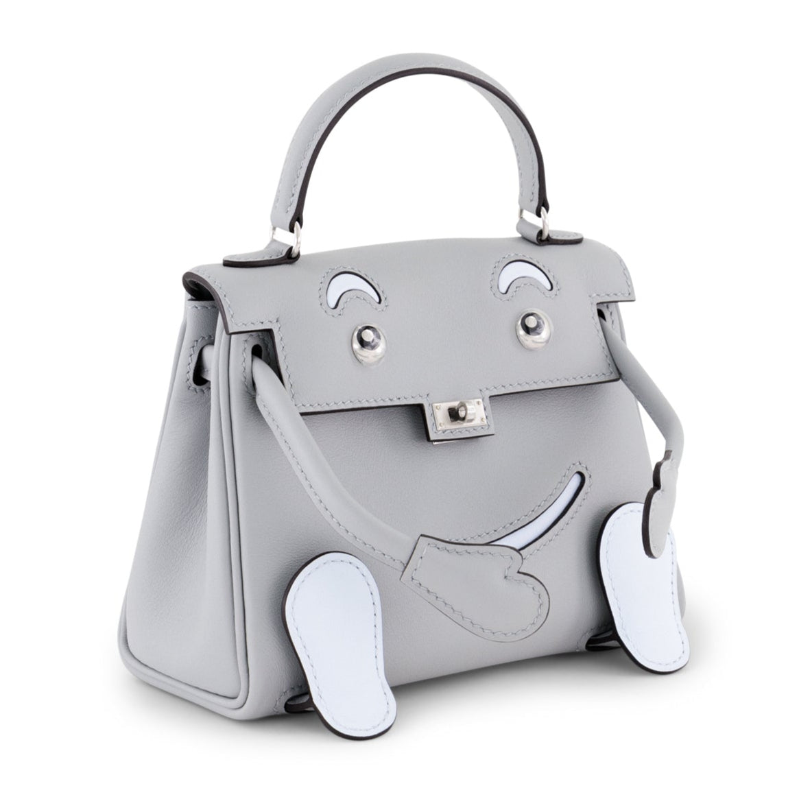 HERMÈS Kelly Doll Bleu Glacier/Bleu Brume Swift leather Palladium hardware