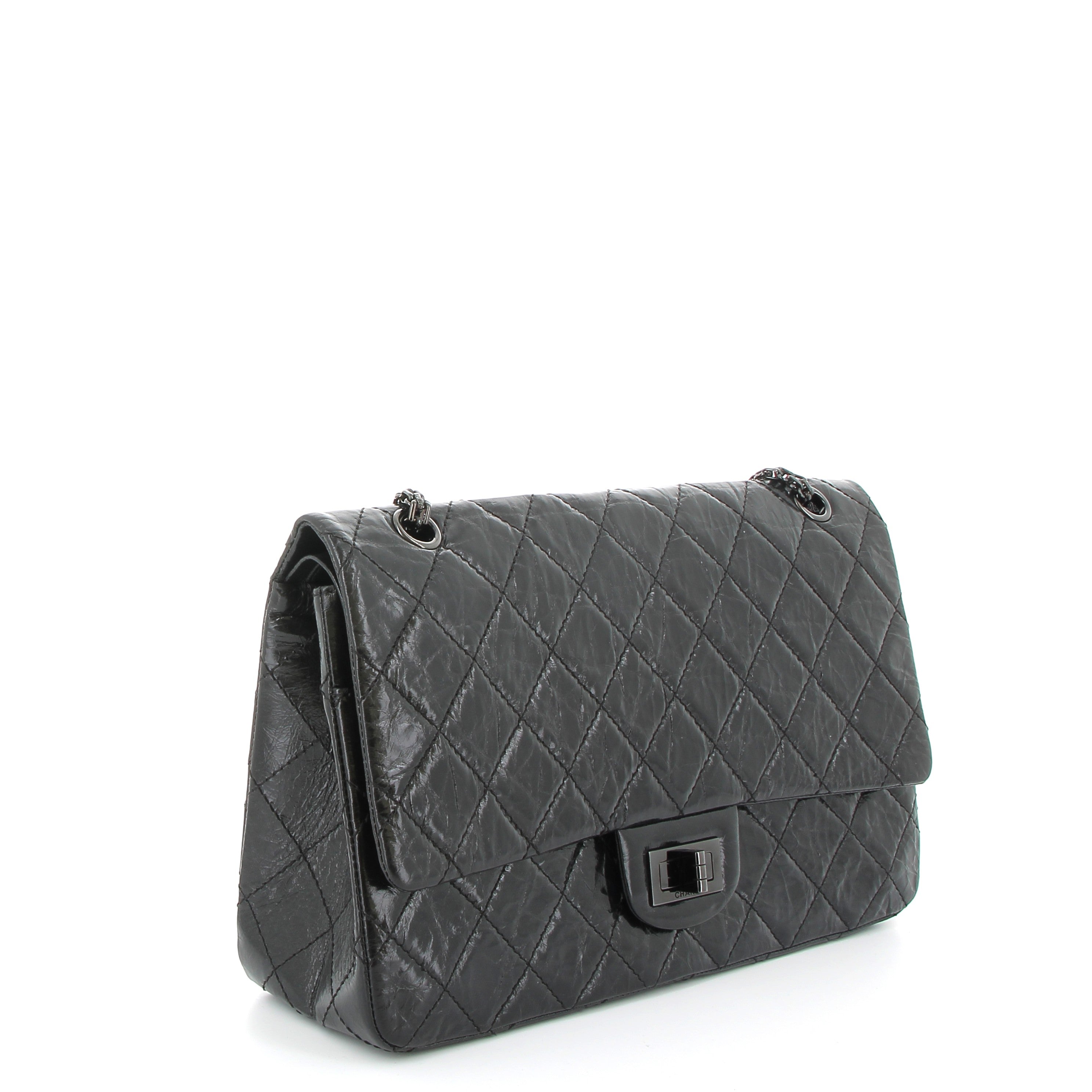 CHANEL 2.55 Black Black hardware