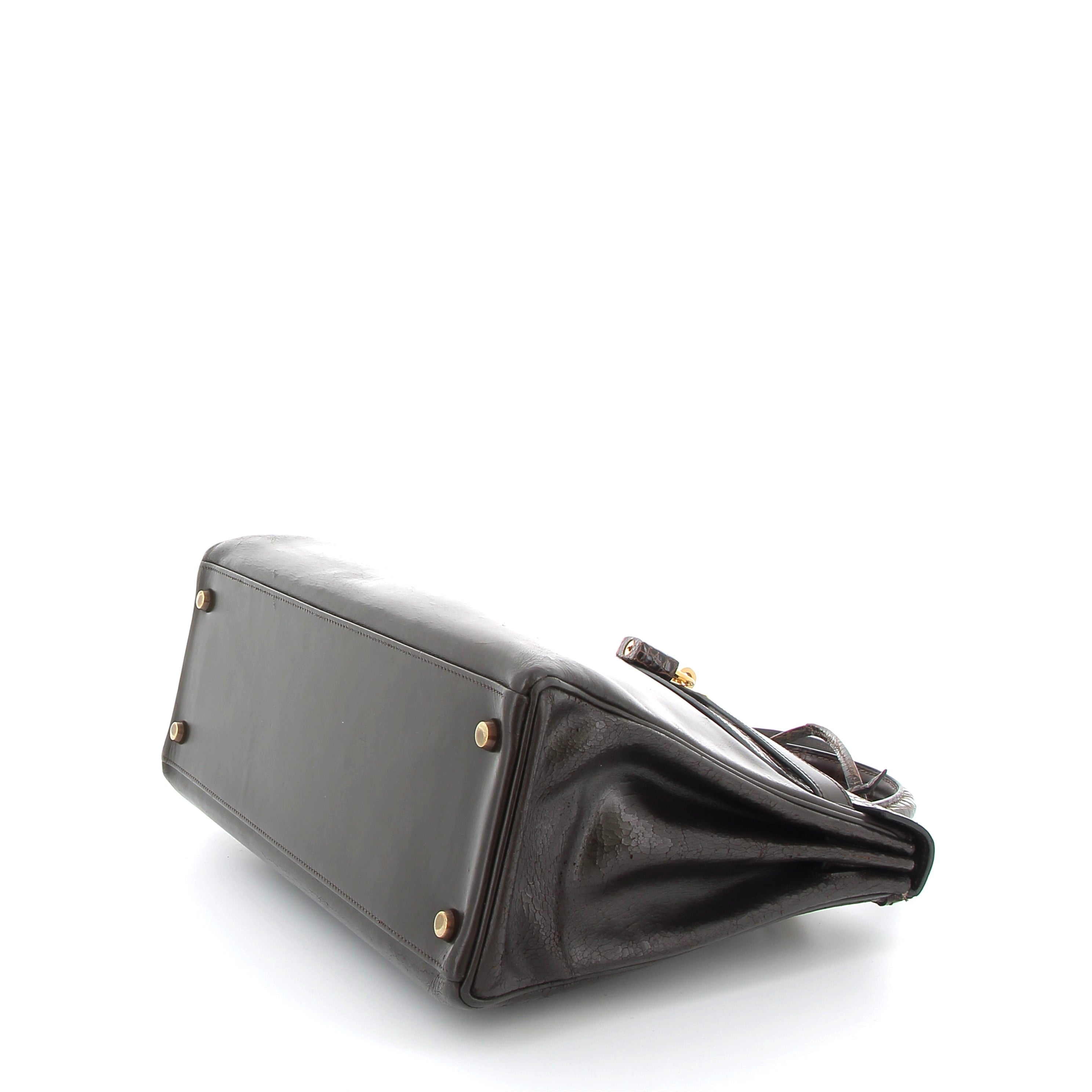 HERMÈS Preowned Kelly 32 Brown Box / Crocodile