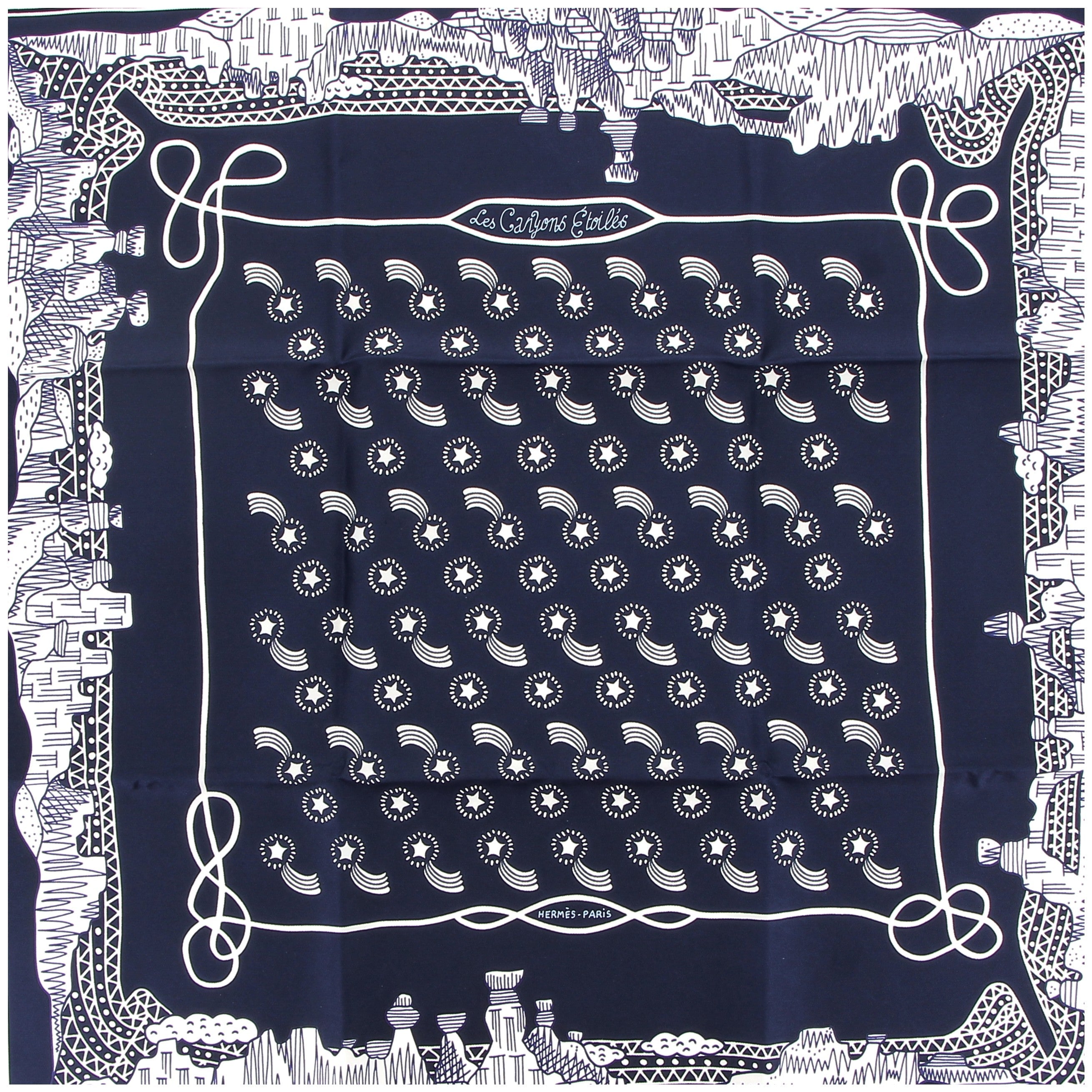 HERMES Bandana 55 Les Canyons Etoilés