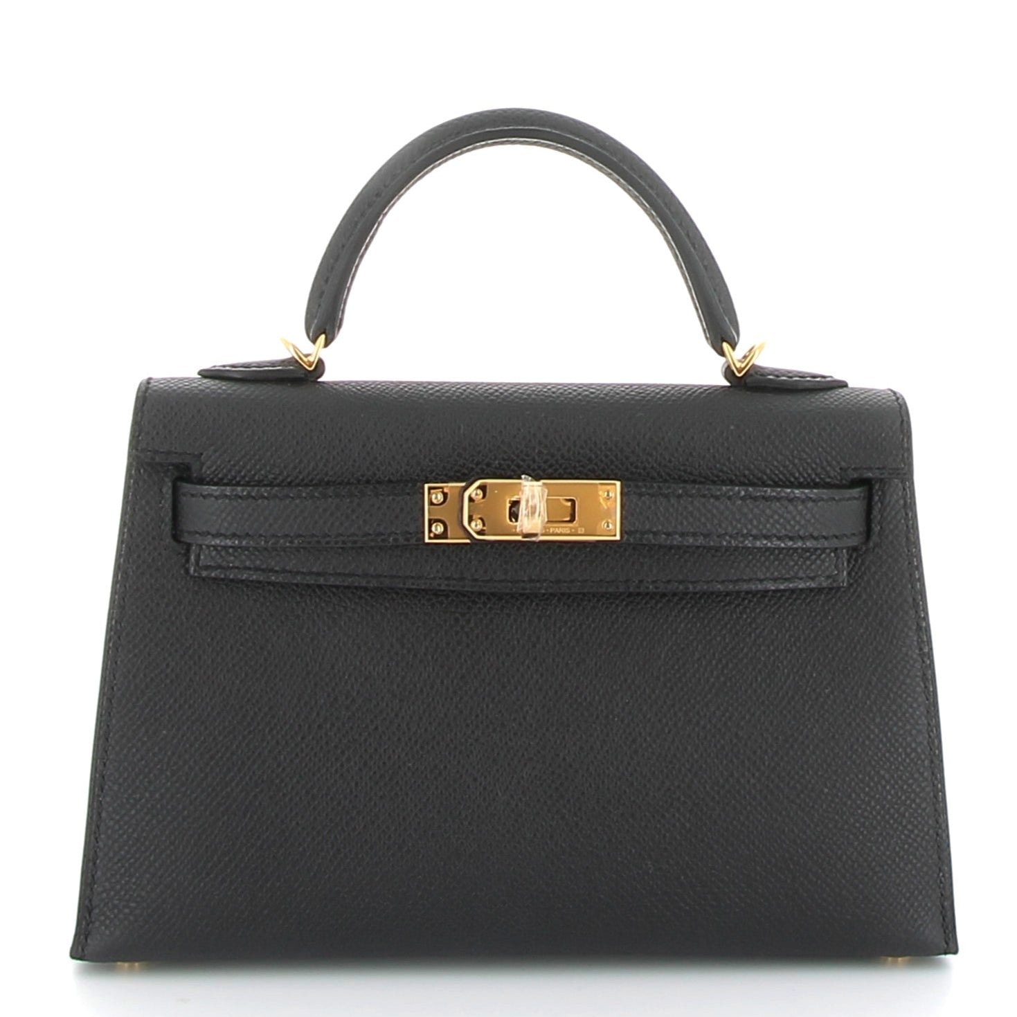 HERMES Kelly 20 Noir Epsom Gold Hardware (GHW)