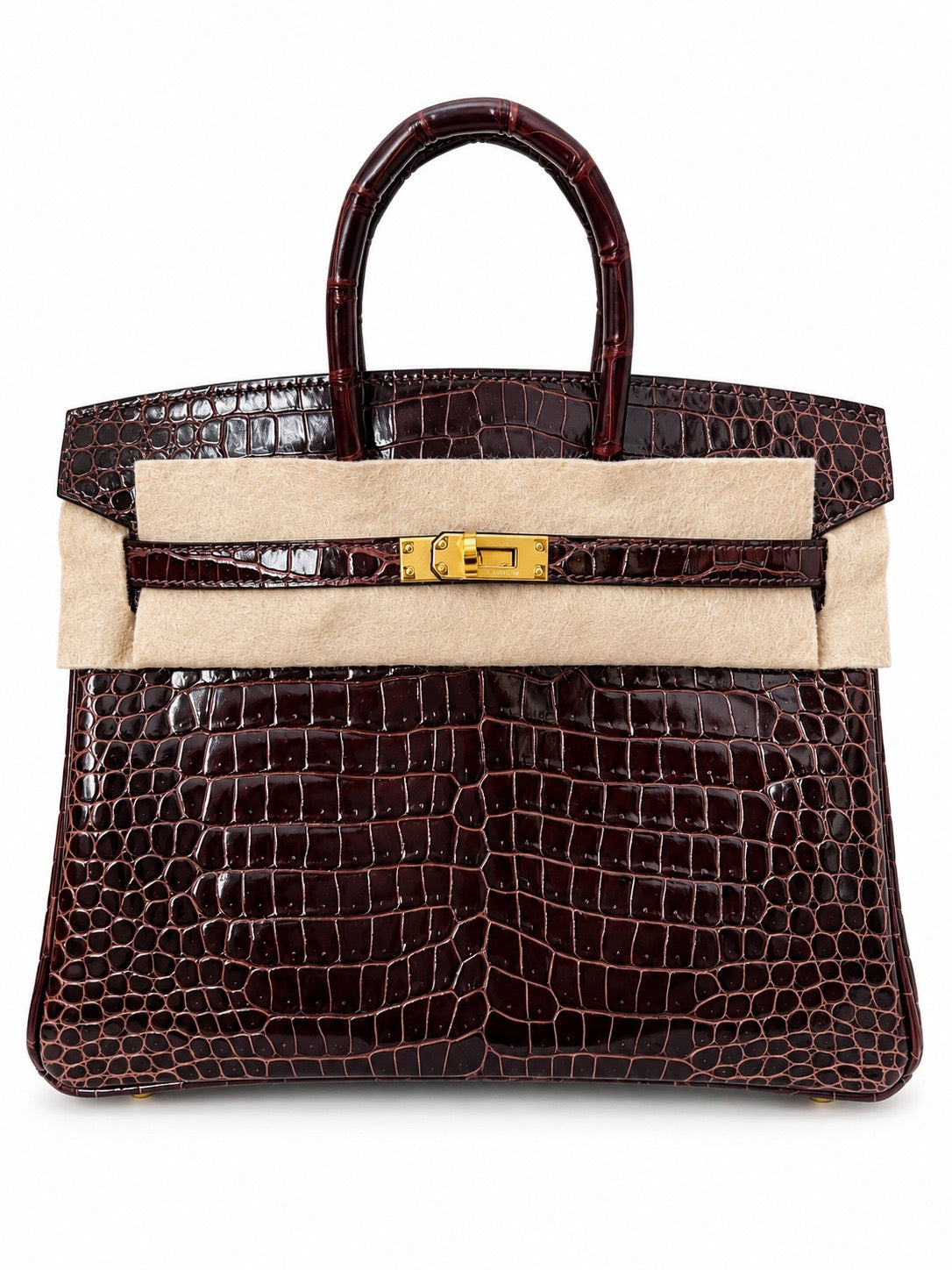 Hermès Birkin 25 Porosus Lisse Havane Gold Hardware