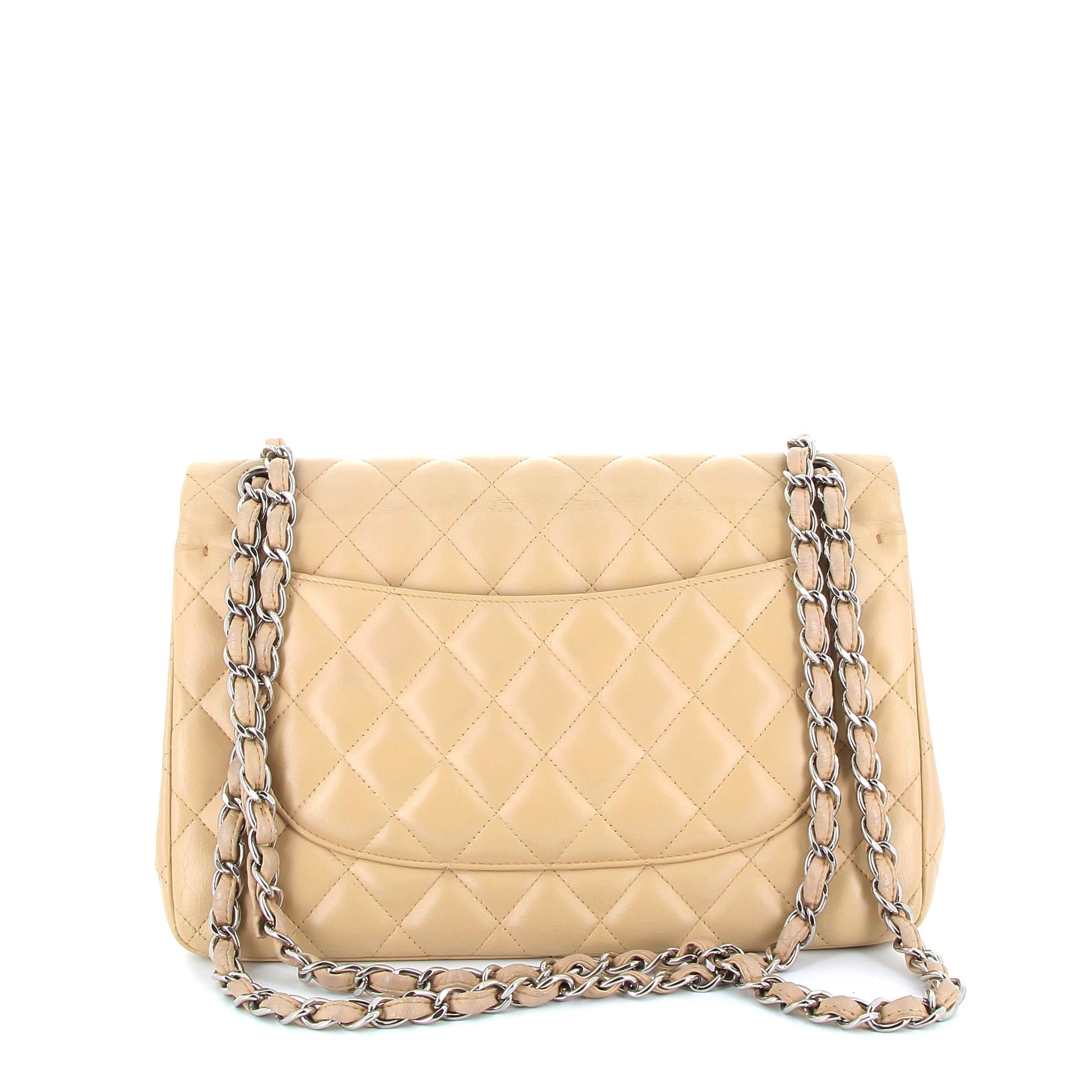 CHANEL Preowned Timeless Beige Large Model Silver Hardware