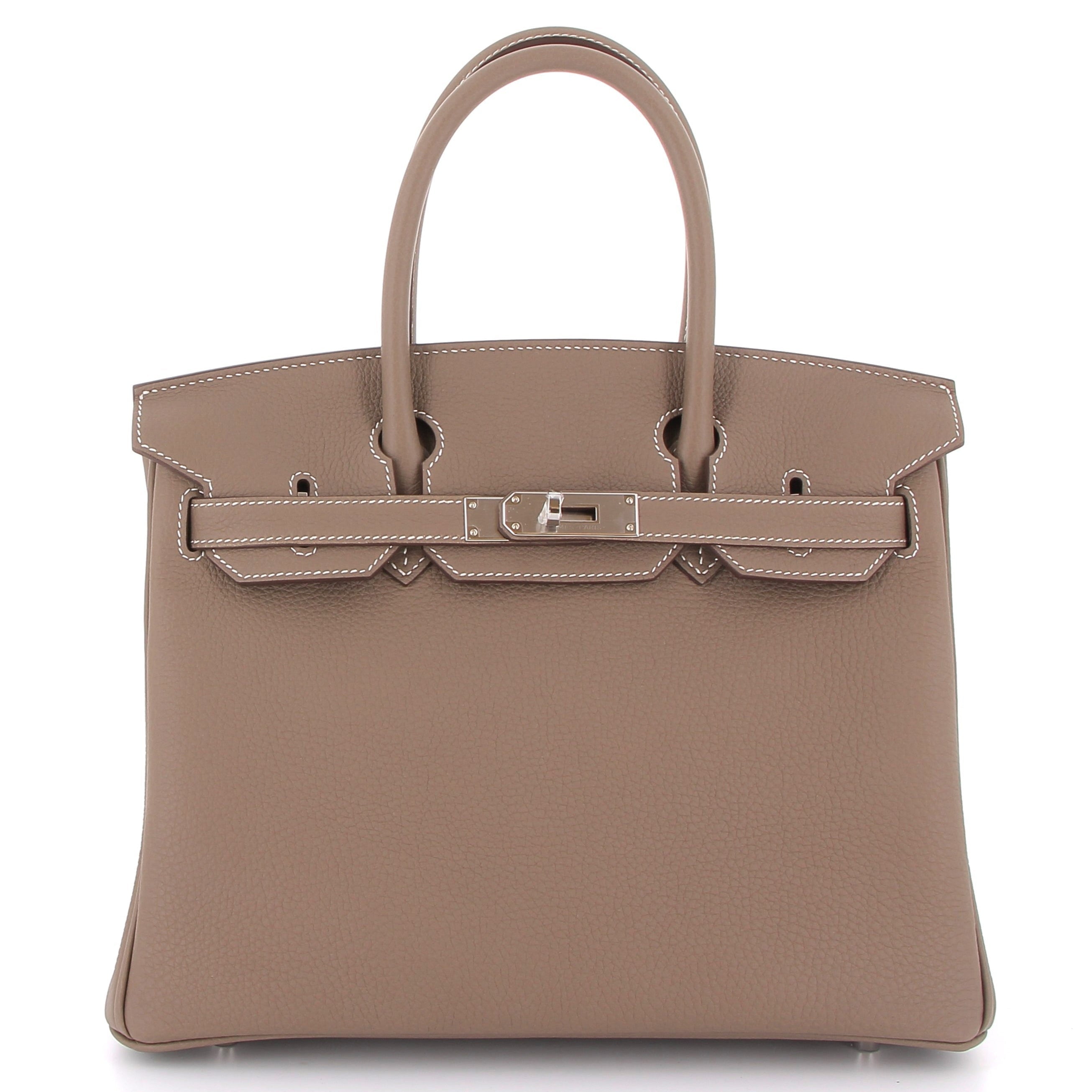 HERMES Birkin 30 Etoupe Togo Leather Palladium Hardware