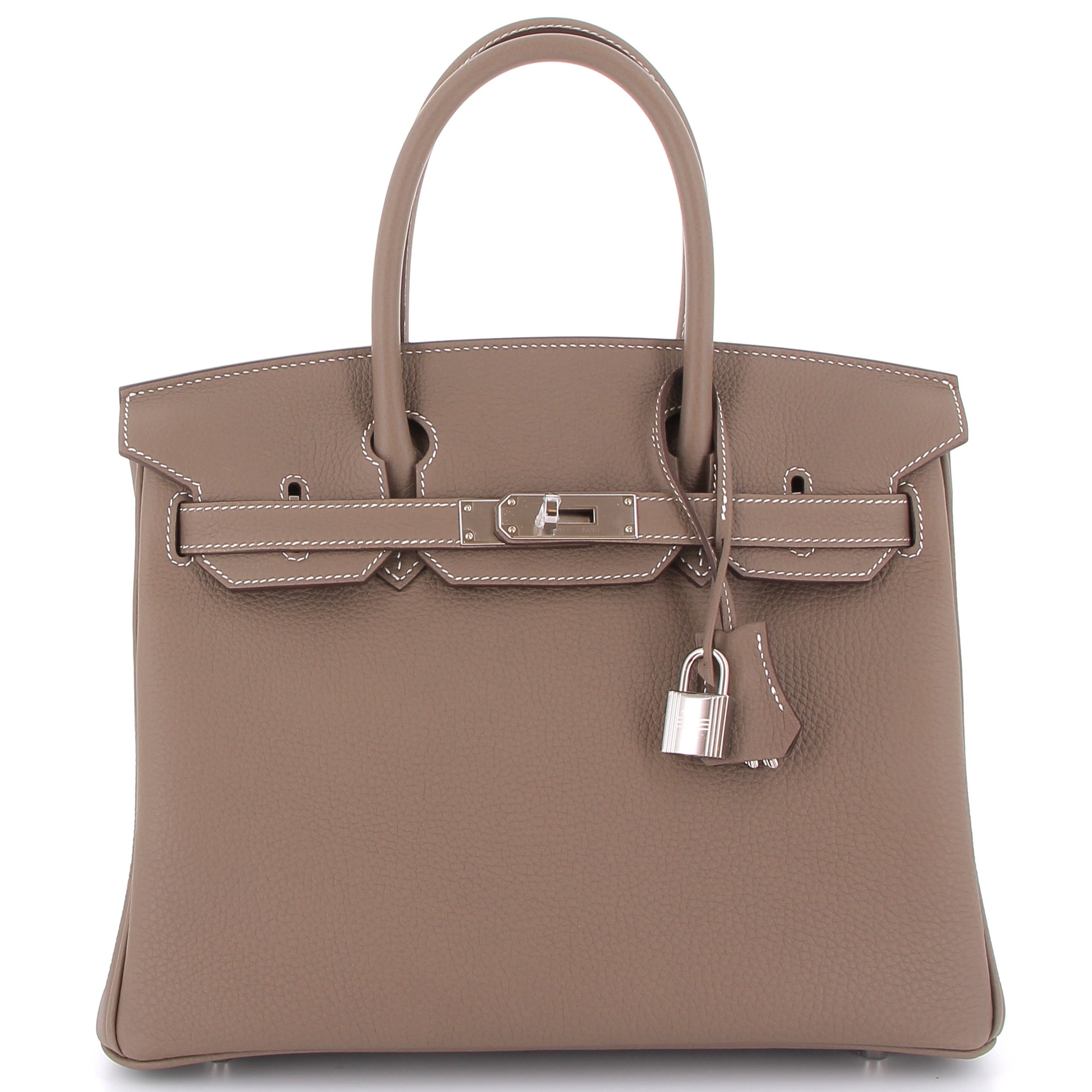 HERMES Birkin 30 Etoupe Togo Leather Palladium Hardware