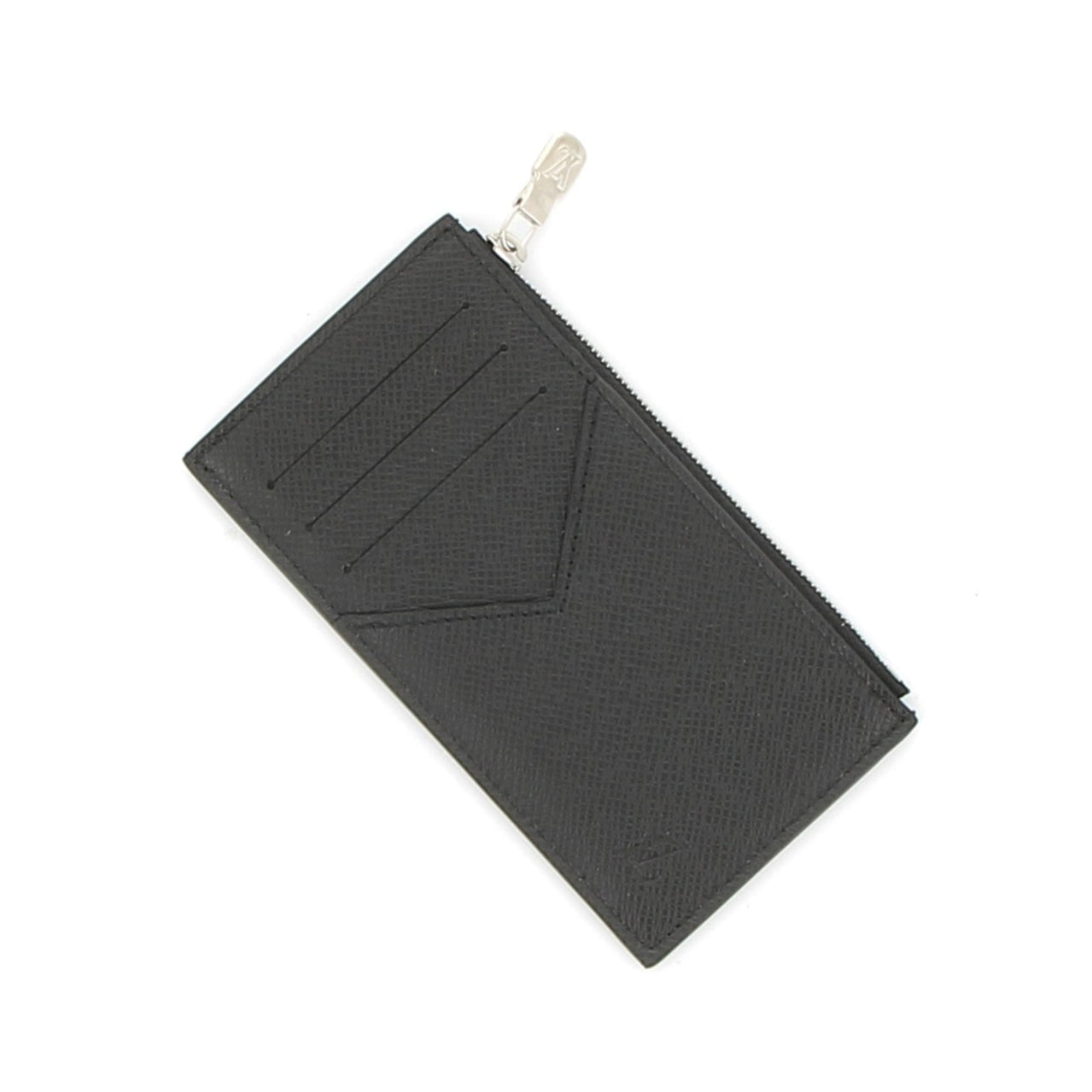 LOUIS VUITTON Card Holder Black Cowhide Leather