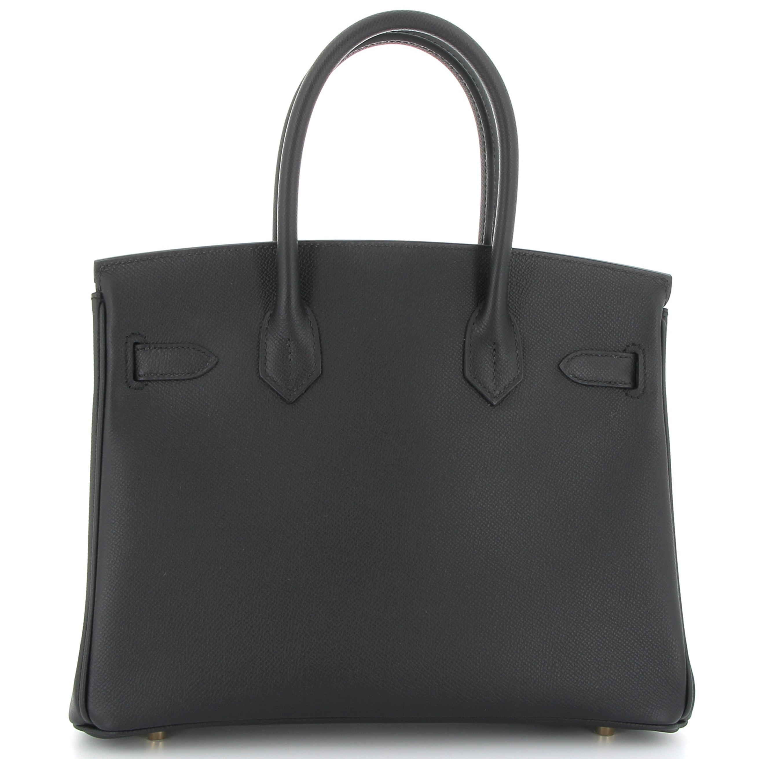 HERMES Birkin 30 Noir Epsom Gold Hardware