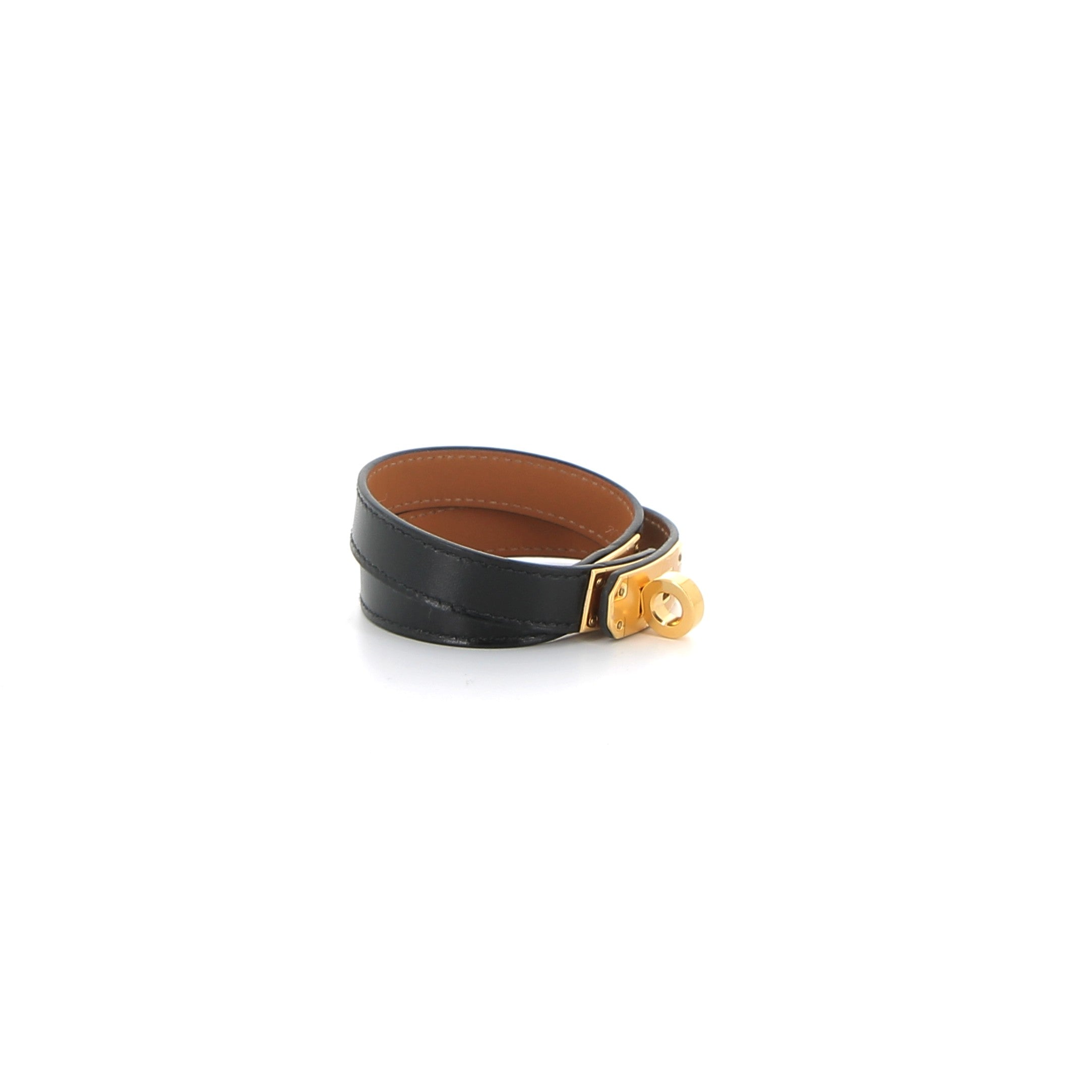 Hermès Double Tour Bracelet Black Gold hardware (GHW)