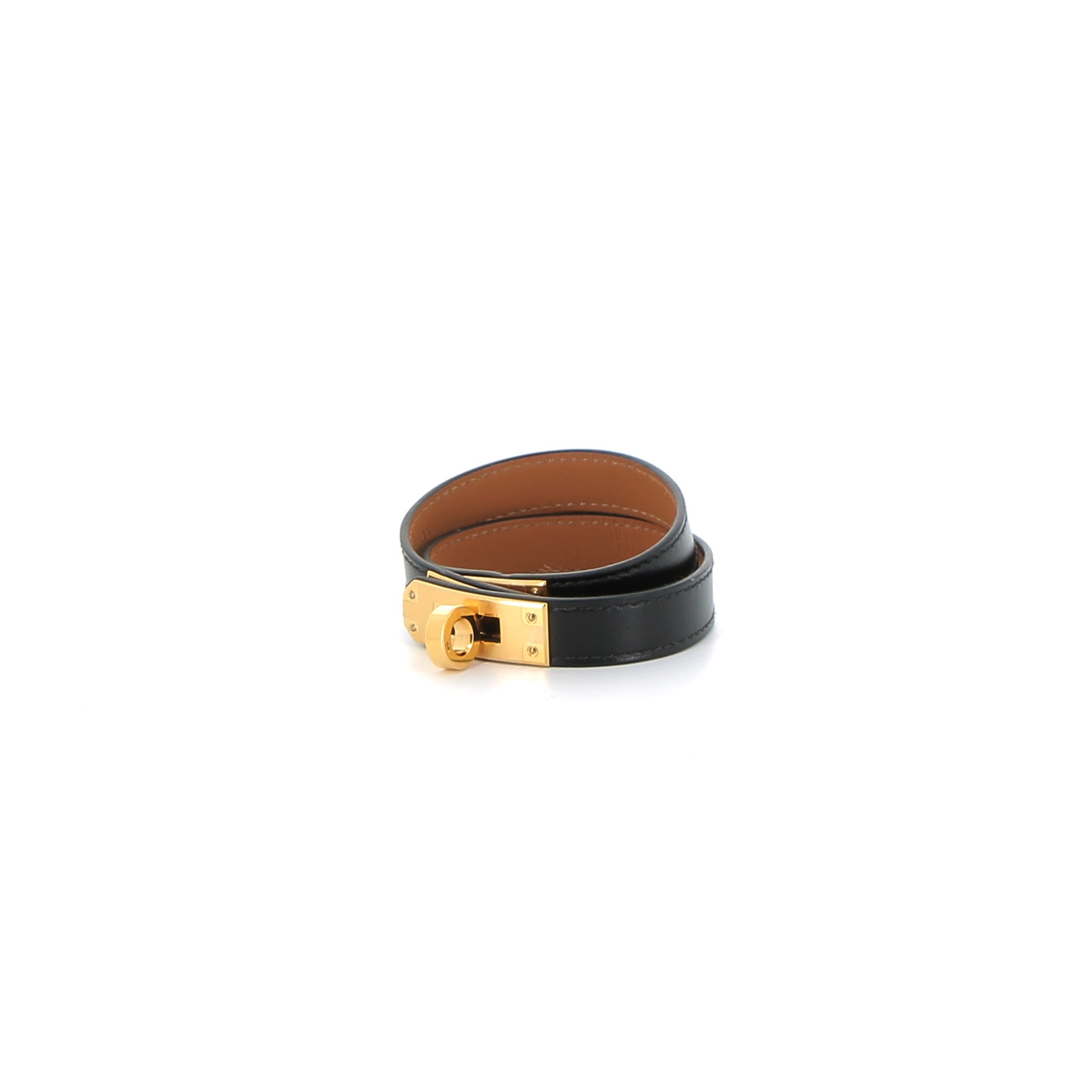 Hermès Double Tour Bracelet Black Gold hardware
