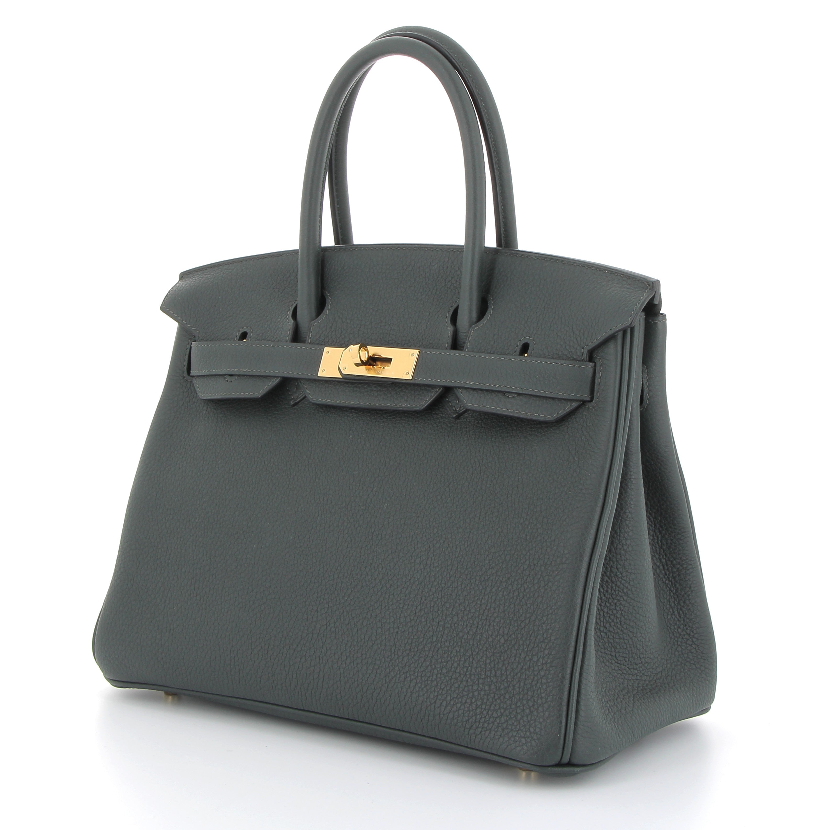 HERMÈS Birkin 30 Vert Fonce Togo Leather Gold Hardware