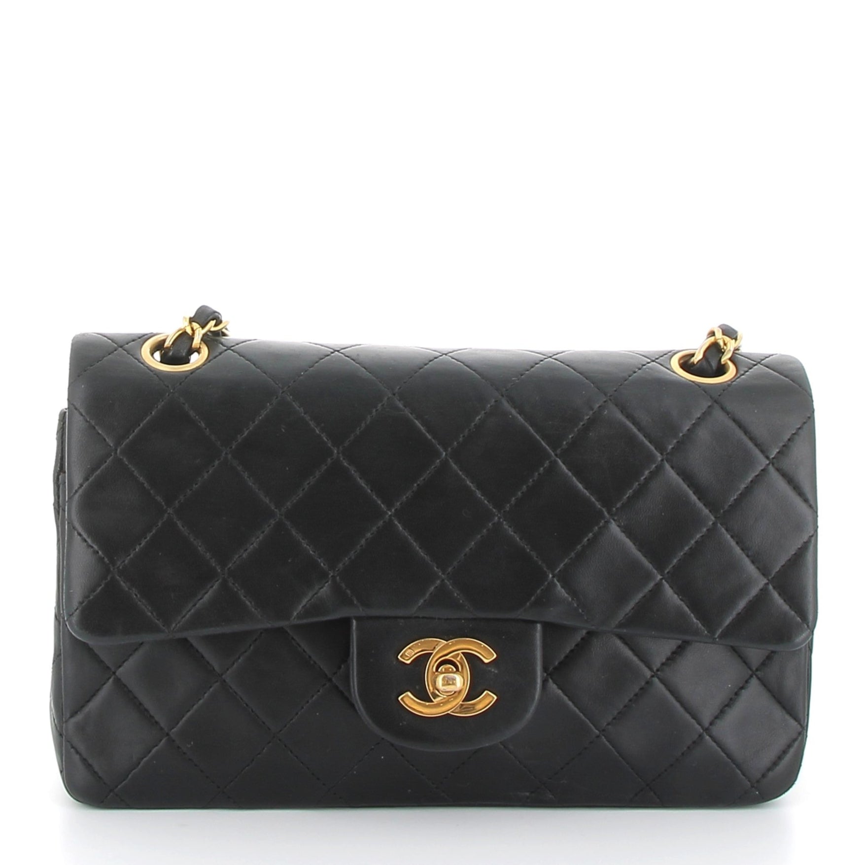 Chanel Vintage Lambskin Double Flap Gold Hardware