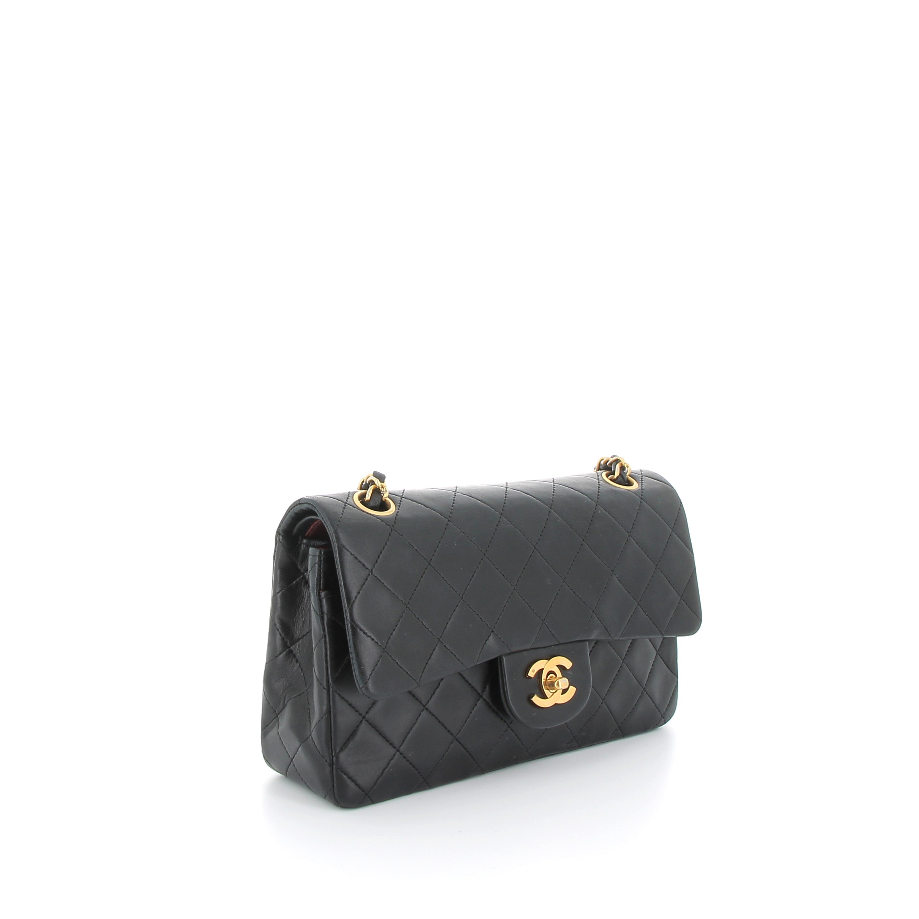 Chanel Vintage Lambskin Double Flap Gold Hardware