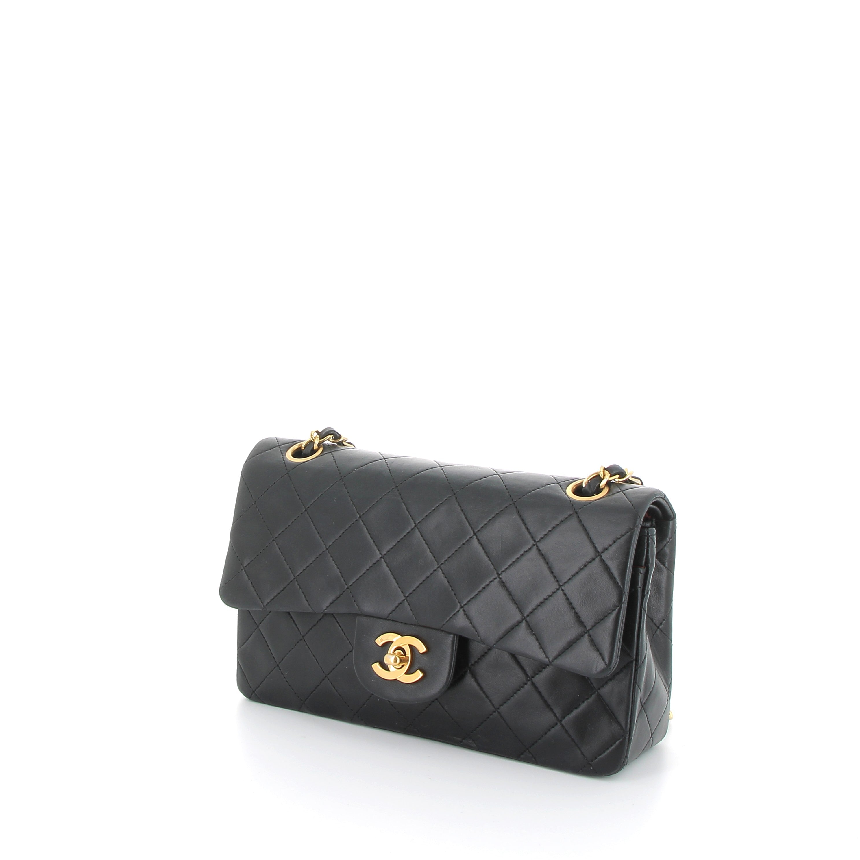 Chanel Vintage Lambskin Double Flap Gold Hardware