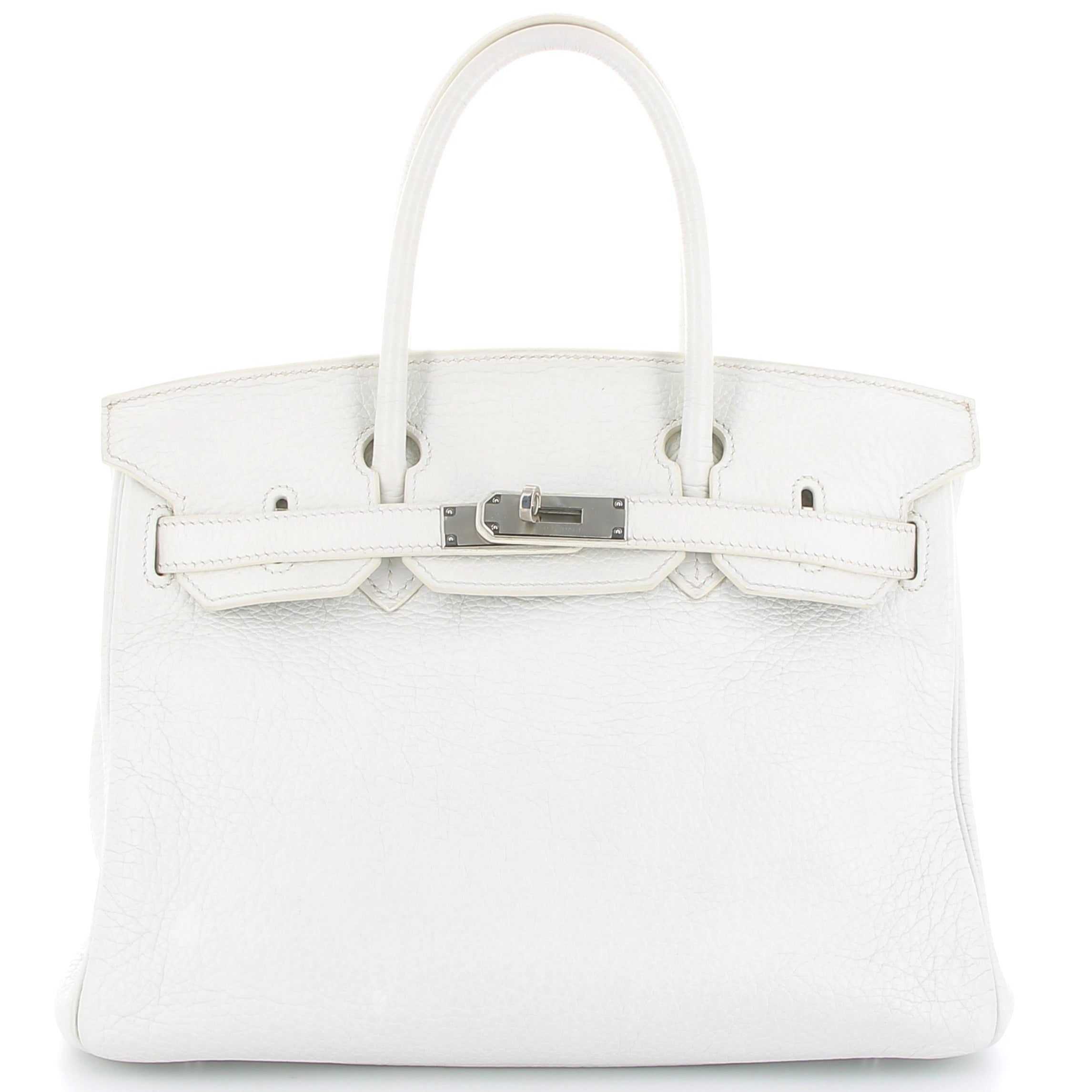 HERMÈS Birkin 30 Blanc Taurillon Clemence Palladium hardware