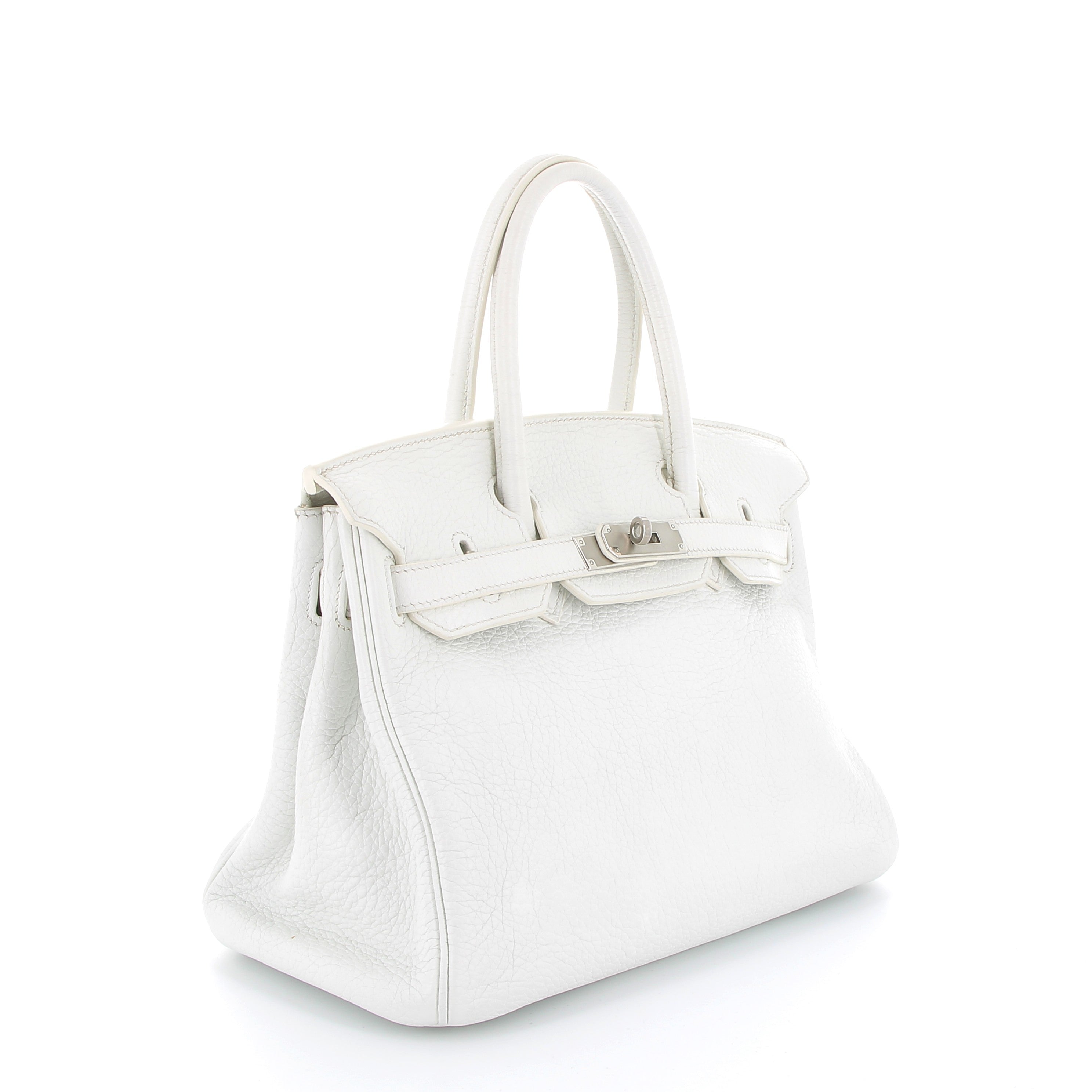 HERMÈS Birkin 30 Blanc Taurillon Clemence Palladium hardware
