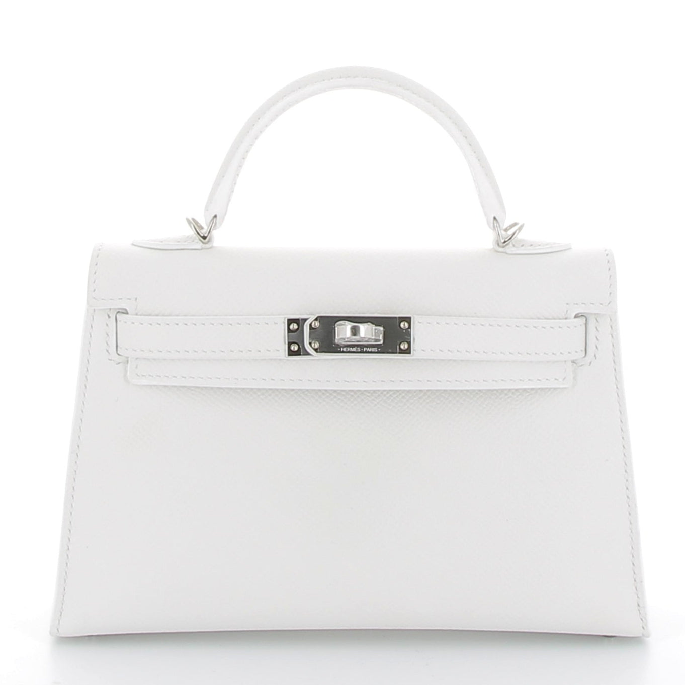 HERMÈS Kelly 20 Sellier Veau Epsom New White Palladium hardware