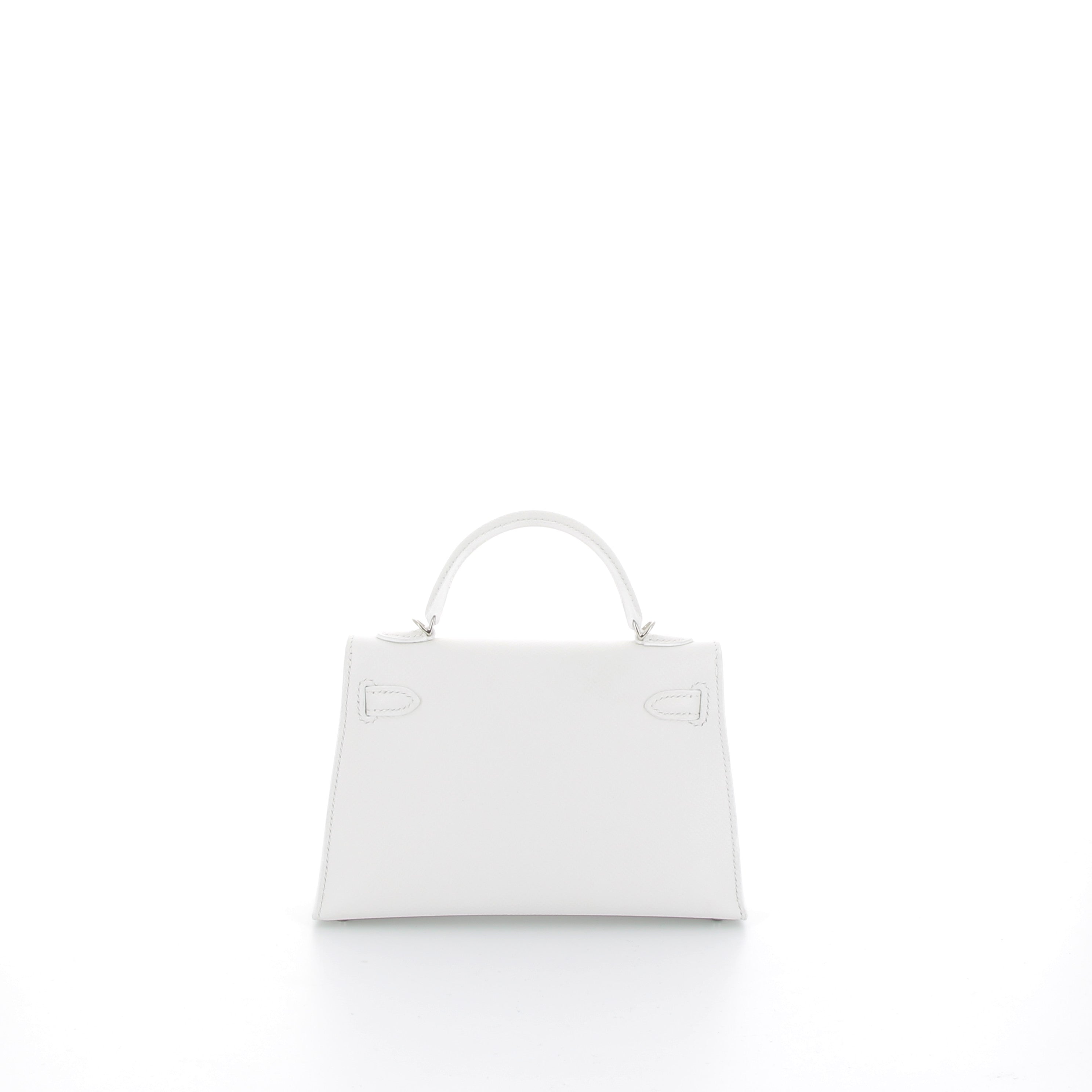 HERMÈS Kelly 20 Sellier Veau Epsom New White Palladium hardware